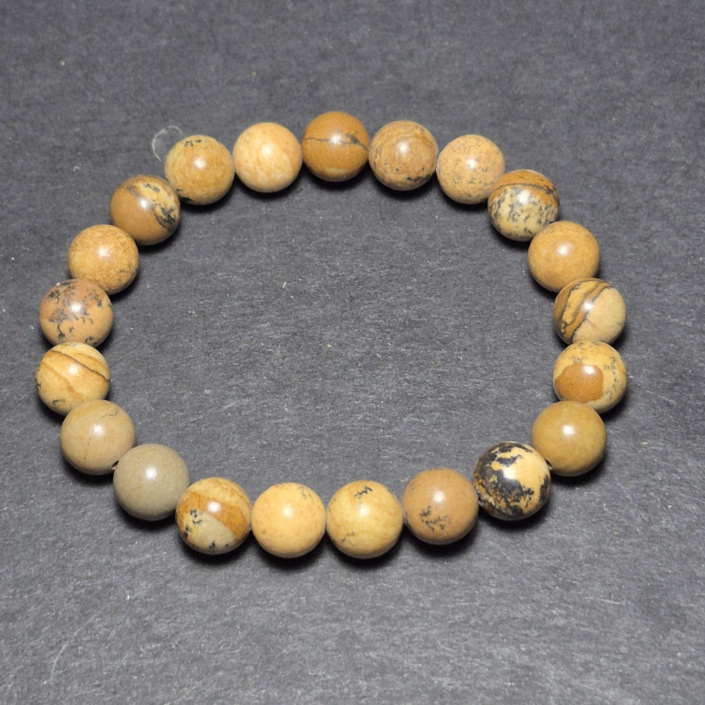 Natural Yellow Jasper Bracelet, Genuine Stone Beads Jewelry,  Handmade Gemstone Energy Bracelet