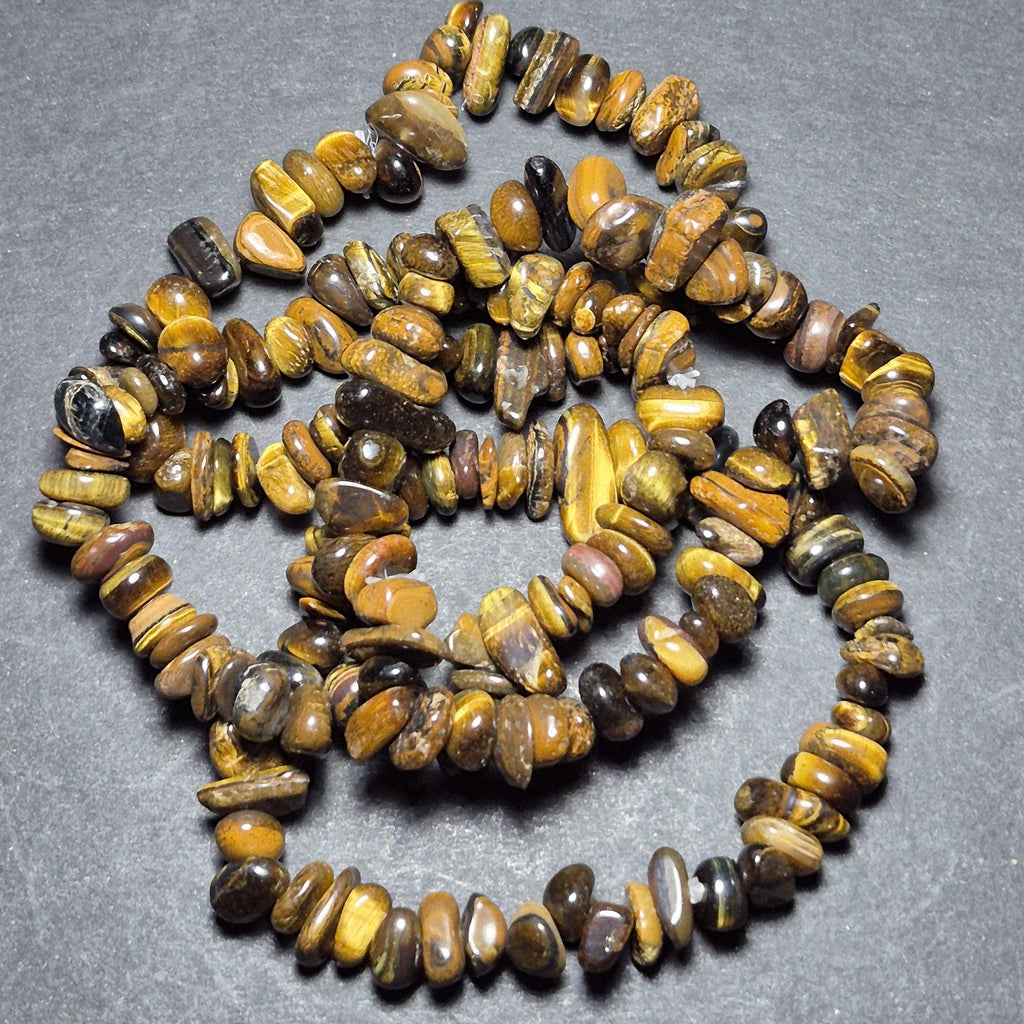 Small Tiger Eye Bead Bracelet - Lucky Feng Shui Bracelets - Handmade Stone Bracelets