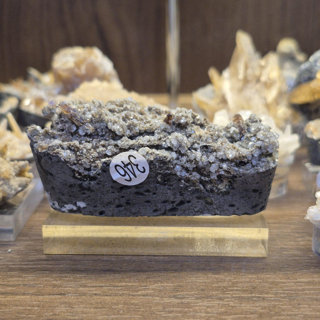 White Calcite Druzy on Matrix - Feng Shui Energy Stone - Sparkling Druzy Specimen