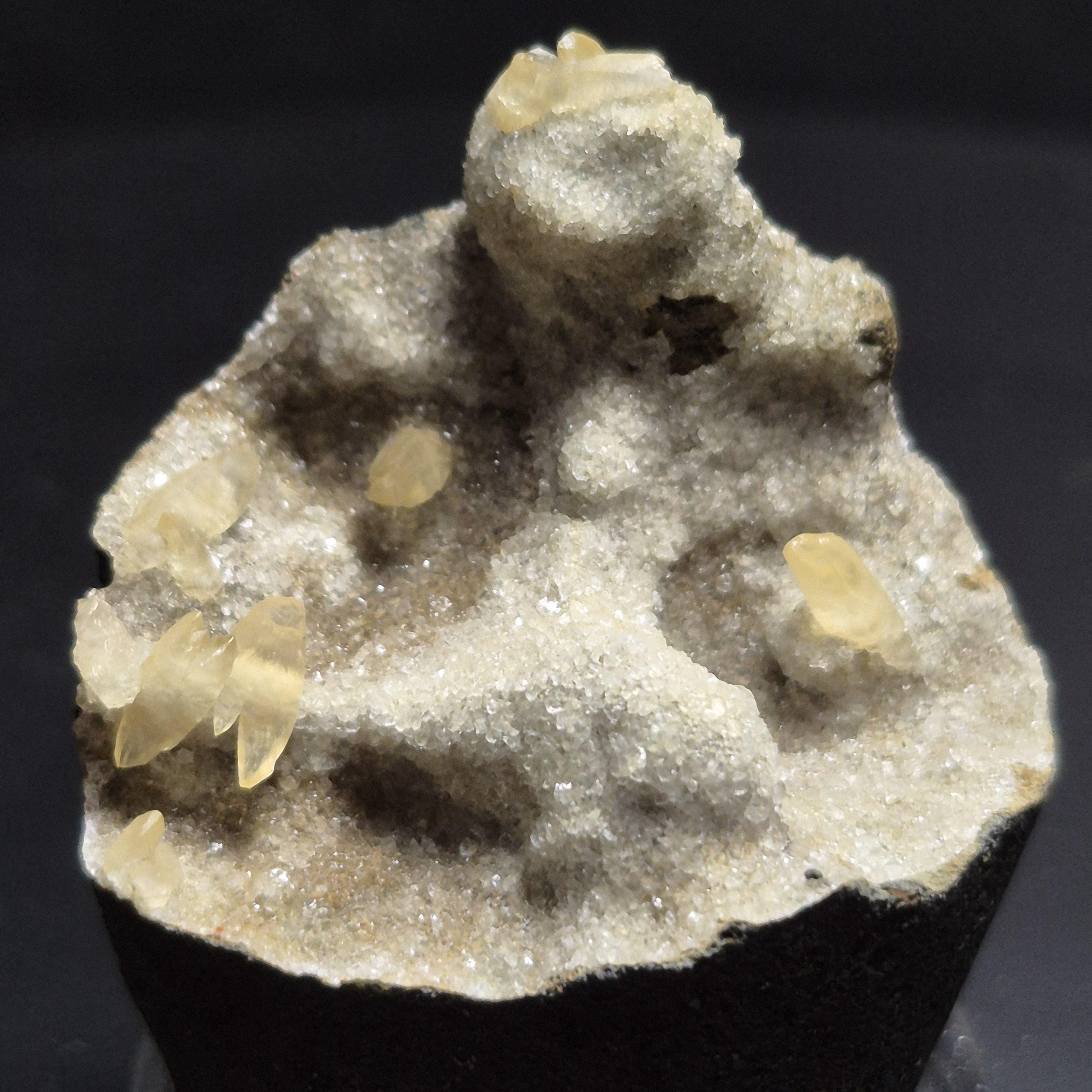 Crystal Cluster Calcite on Matrix Sparkling Druzy, Specimen Collectible Mineral Specimen for Display