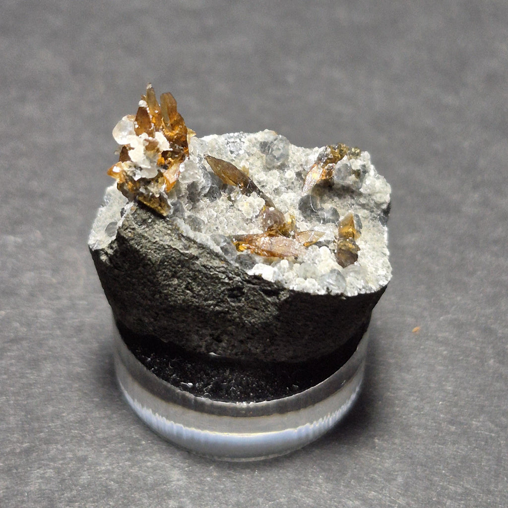 Set of 3 Natural Mineral Display – Calcite and Thomsonite on Basalt – Unique Crystal Decor for Home or Office Display