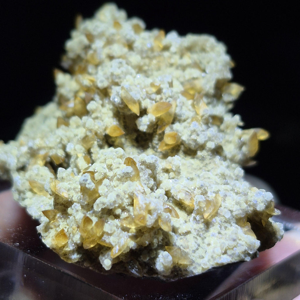 Golden Calcite Crystal Cluster on Matrix – Natural Mineral Specimen from Nature