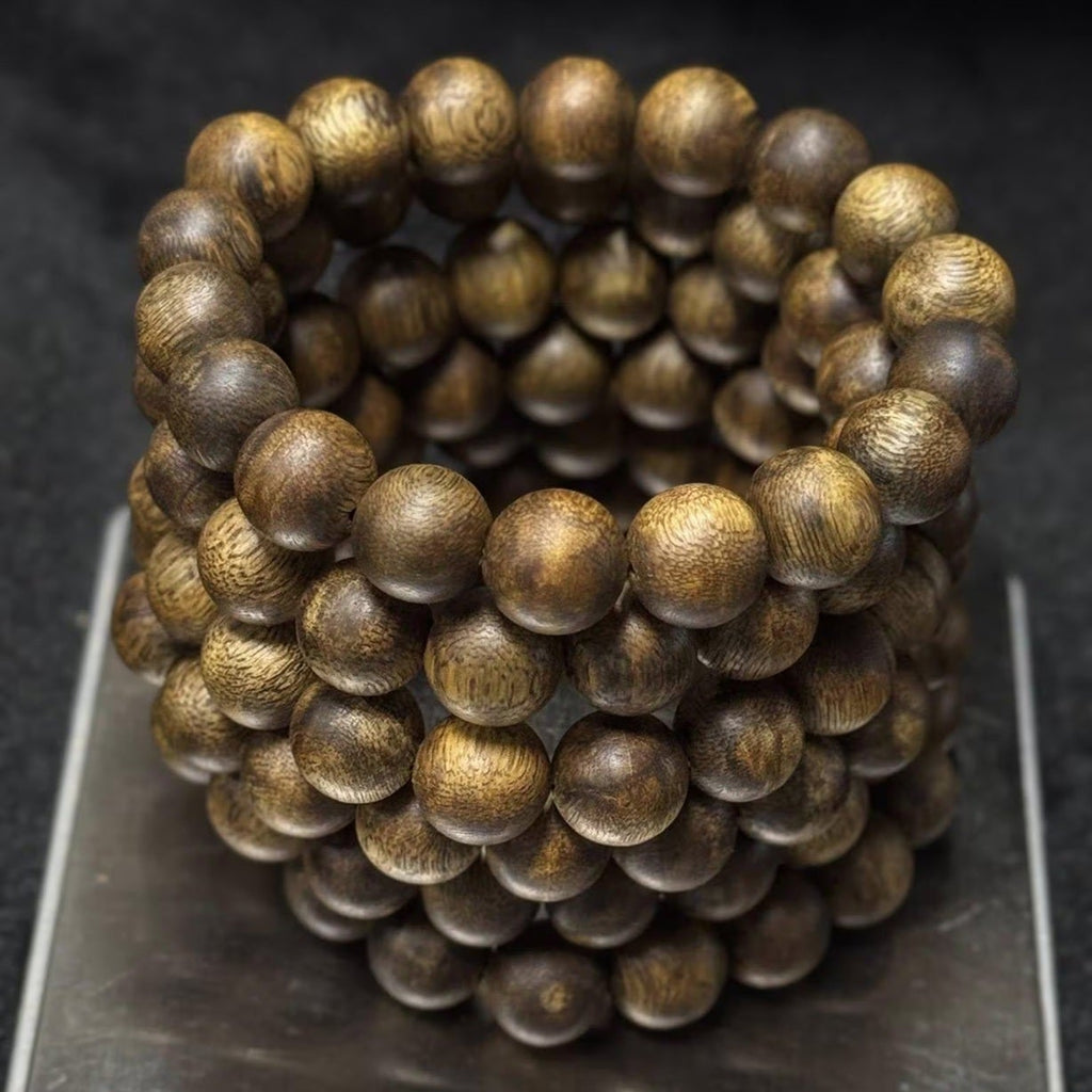 12mm Natural Agarwood Bracelet, Premium Kyara Oud Beads, Sweet Aroma Meditation Jewelry