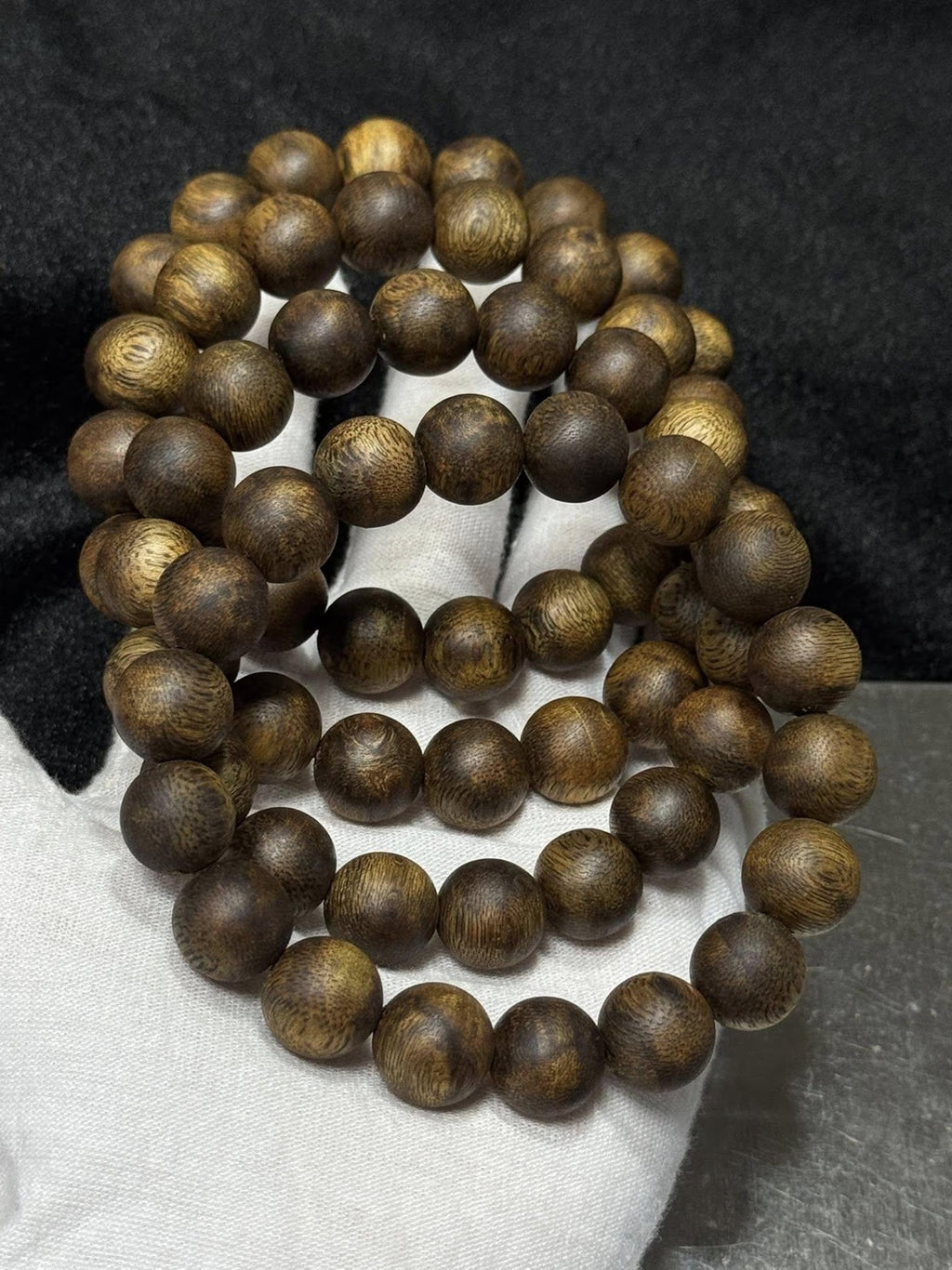 12mm Natural Agarwood Bracelet, Premium Kyara Oud Beads, Sweet Aroma Meditation Jewelry