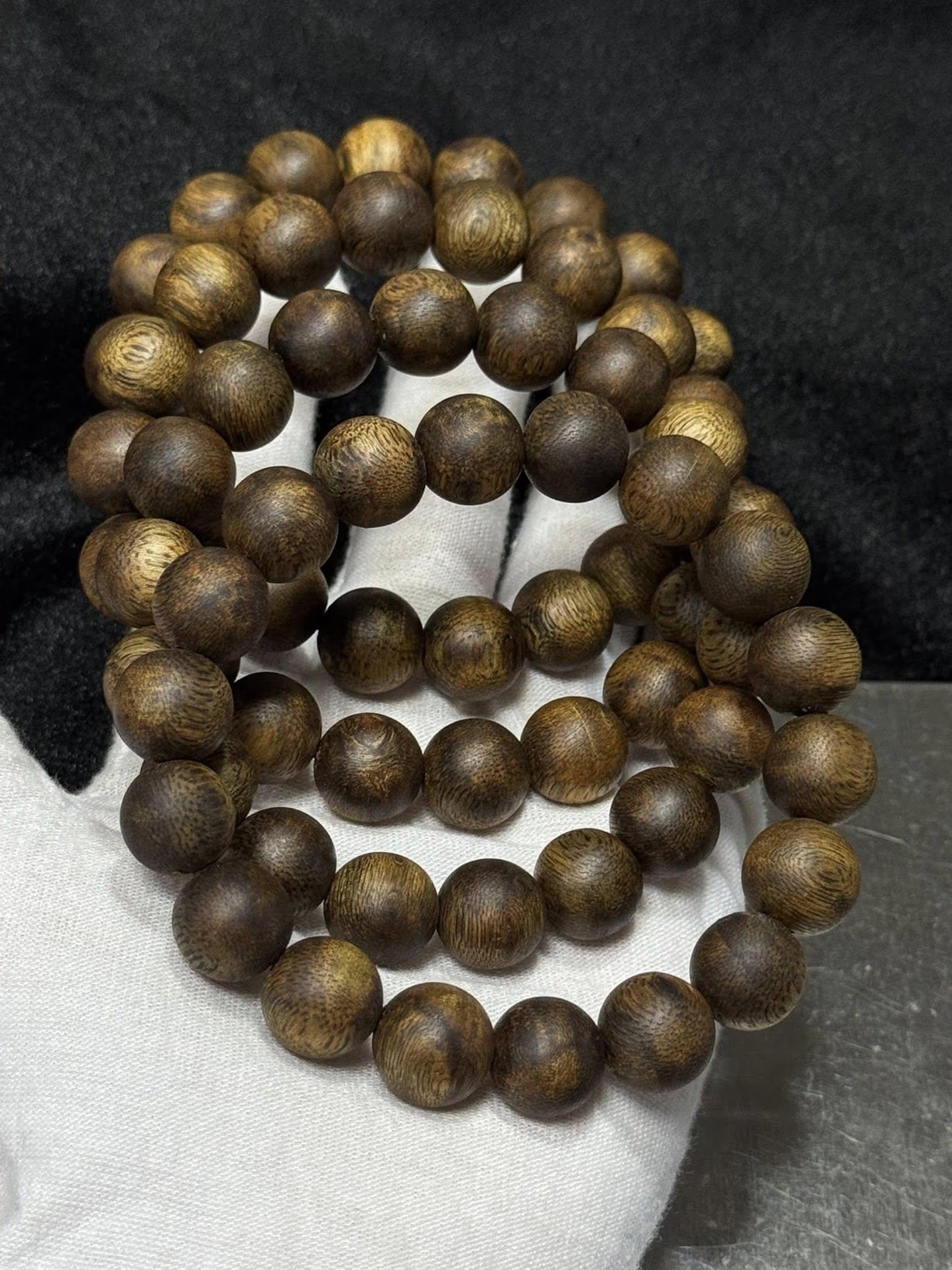 12mm Natural Agarwood Bracelet, Premium Kyara Oud Beads, Sweet Aroma Meditation Jewelry