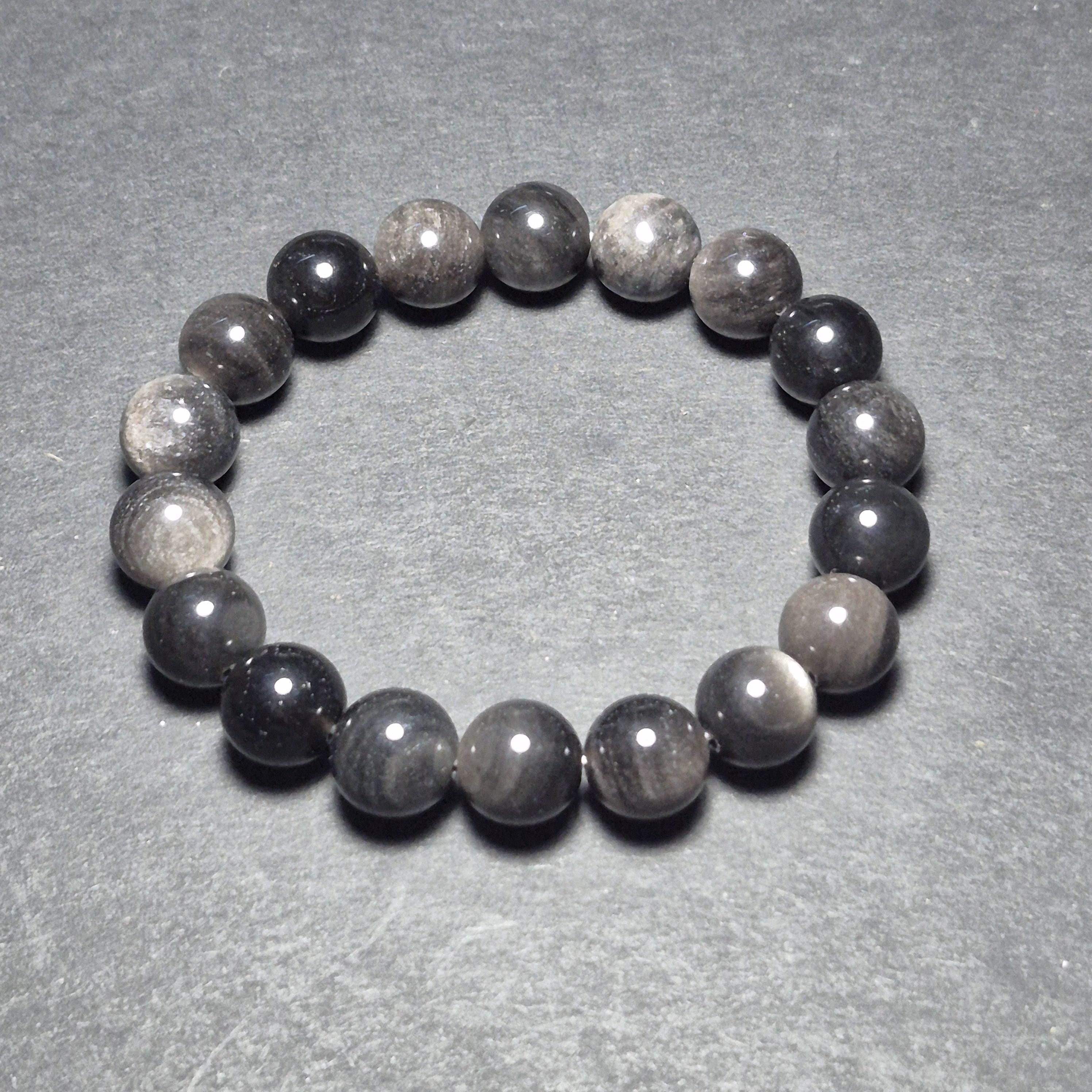 Black Marble Stone Bracelet – Natural Gemstone Beaded Bracelet