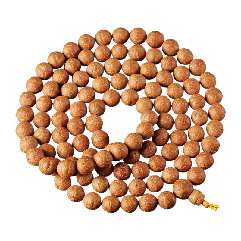 108 Bodhi Seed Mala Beads 14mm, Natural Buddha Eye Bodhi Prayer Necklace, Buddhist Meditation Mala