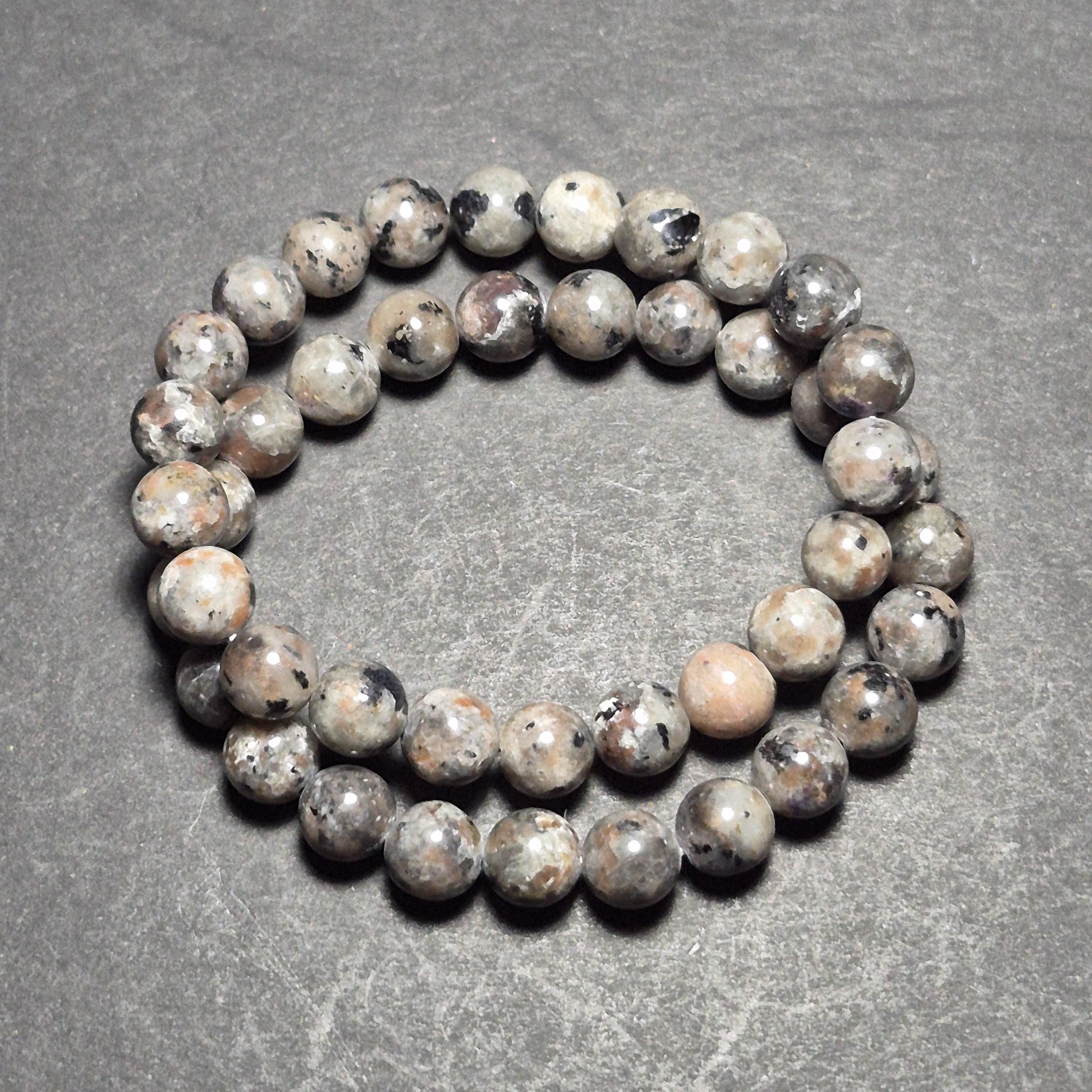 Fluorescent Stone Bracelet – Natural UV Reactive Gemstone Beads – Handmade Stretch Bracelet