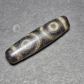 Black 3 Eyes Tibetan Dzi Bead, Weathered Three Eye Dzi, Protection Wisdom Amulet