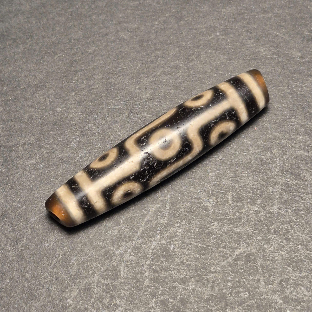 Ancient 9-Eye Tibetan Dzi Bead, Authentic Agate Amulet for Collectors