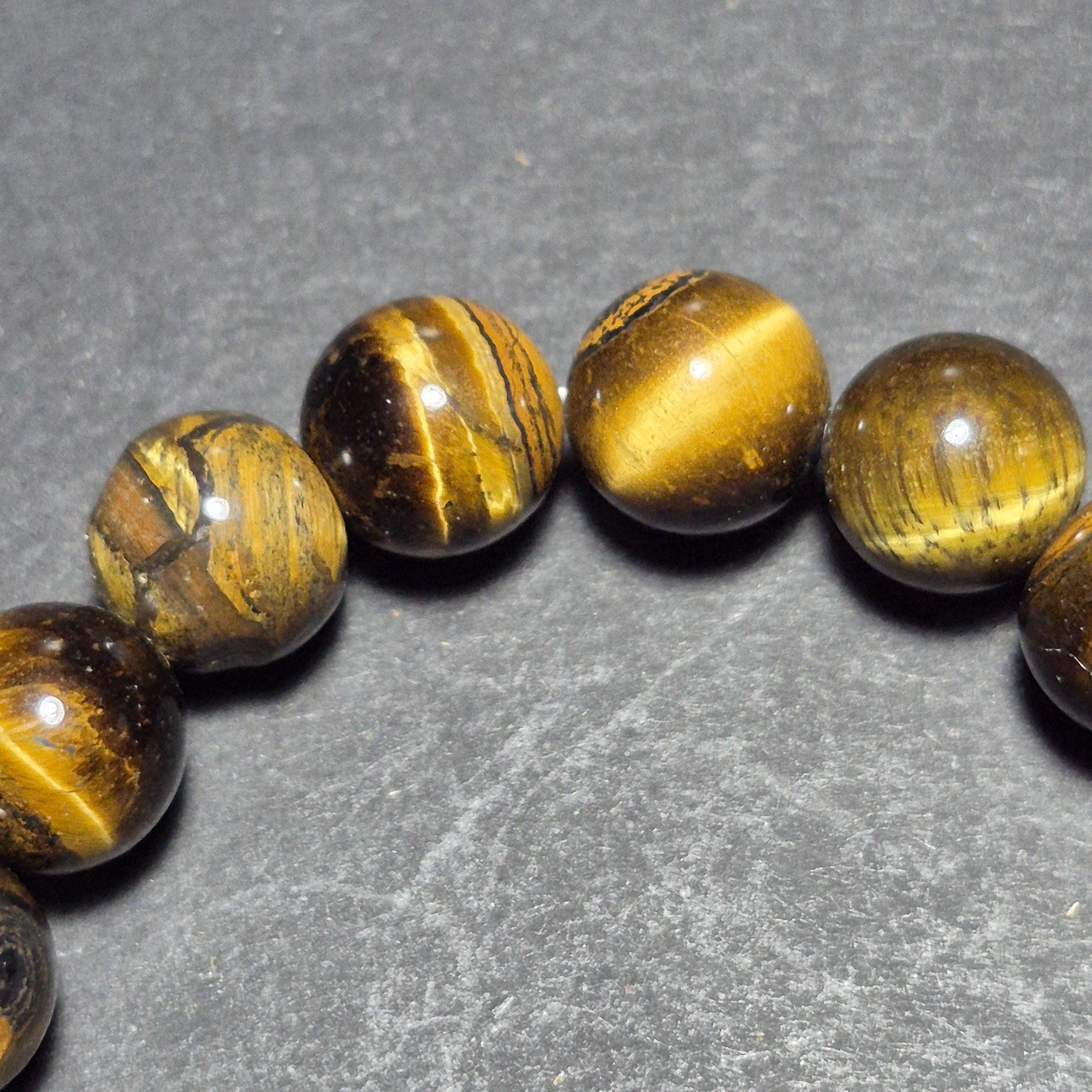 Natural Tiger Eye Stone Bracelet With Polished Beads