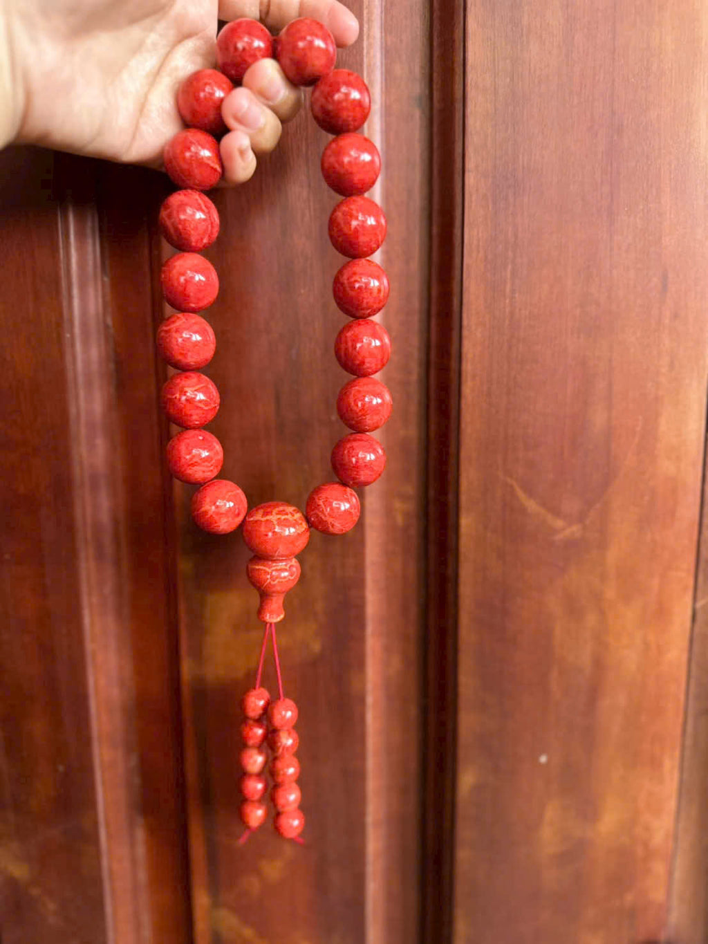 Natural Red Coral 18 Bead 20mm Prayer Mala