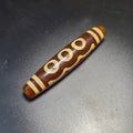Ancient Red 5 Eyes Tibetan Dzi Bead, Five Eye Dzi Talisman, Wealth Luck Protection Amulet