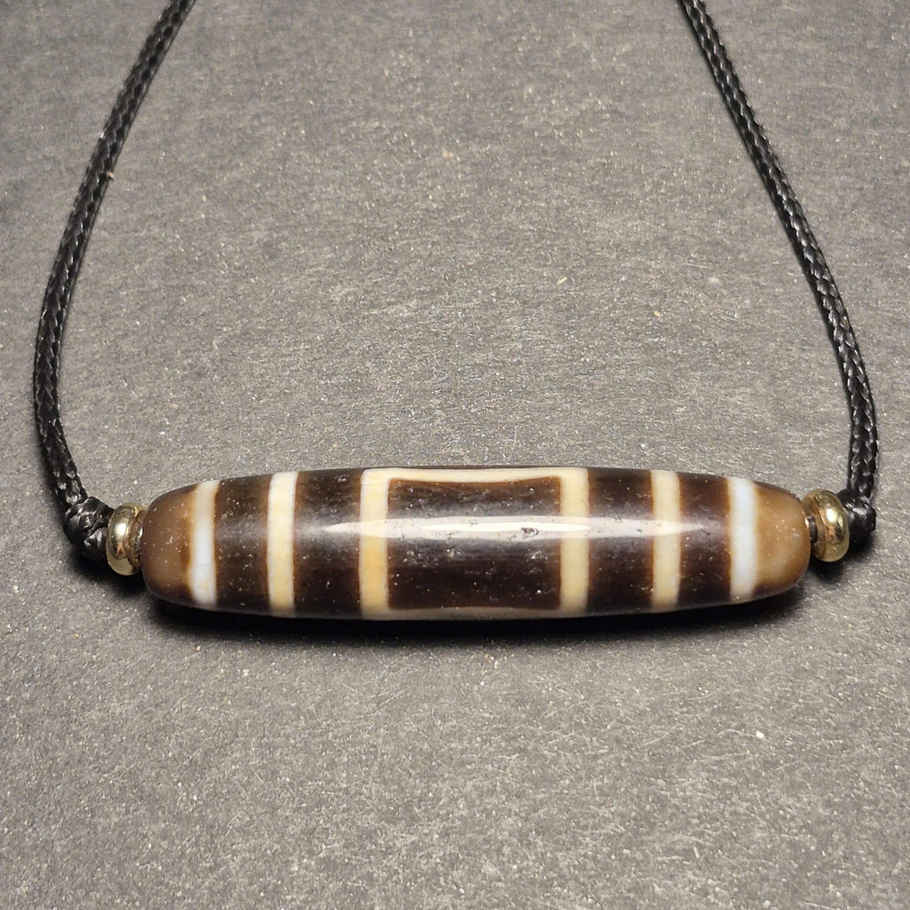 Heaven Earth Tibetan Dzi Bead, Tibet Dzi Talisman, Balance Harmony Protection Amulet