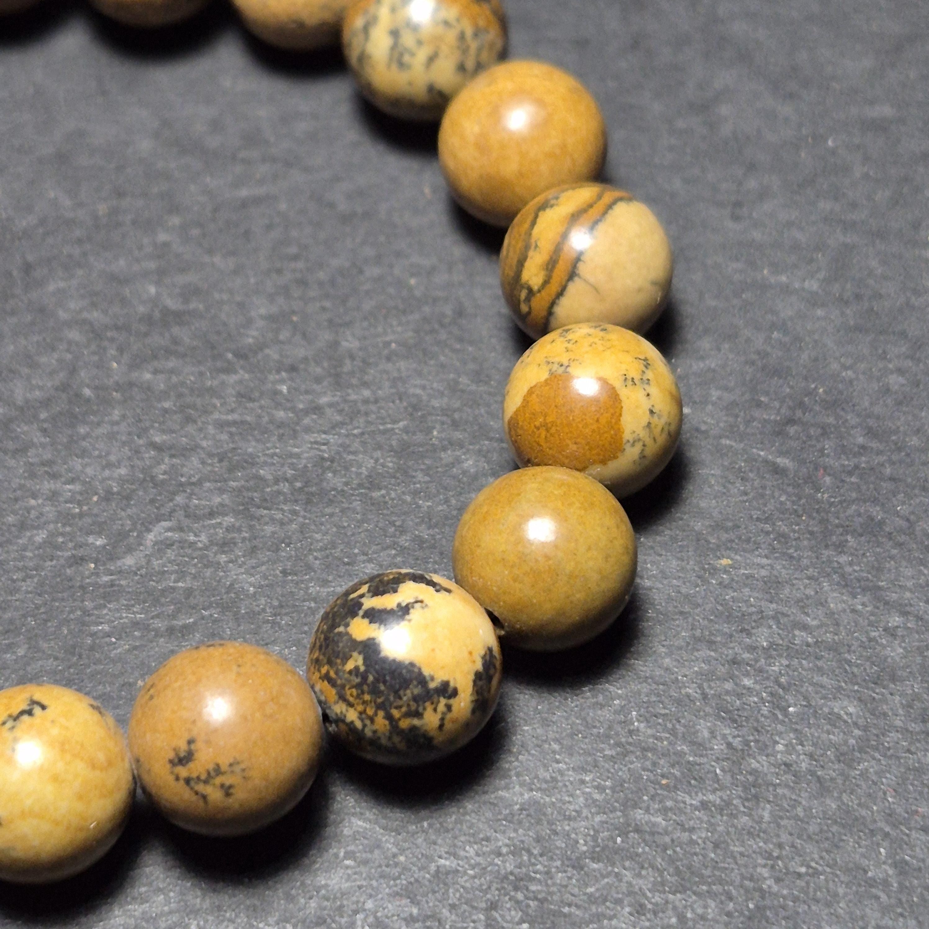 Natural Yellow Jasper Bracelet, Genuine Stone Beads Jewelry,  Handmade Gemstone Energy Bracelet