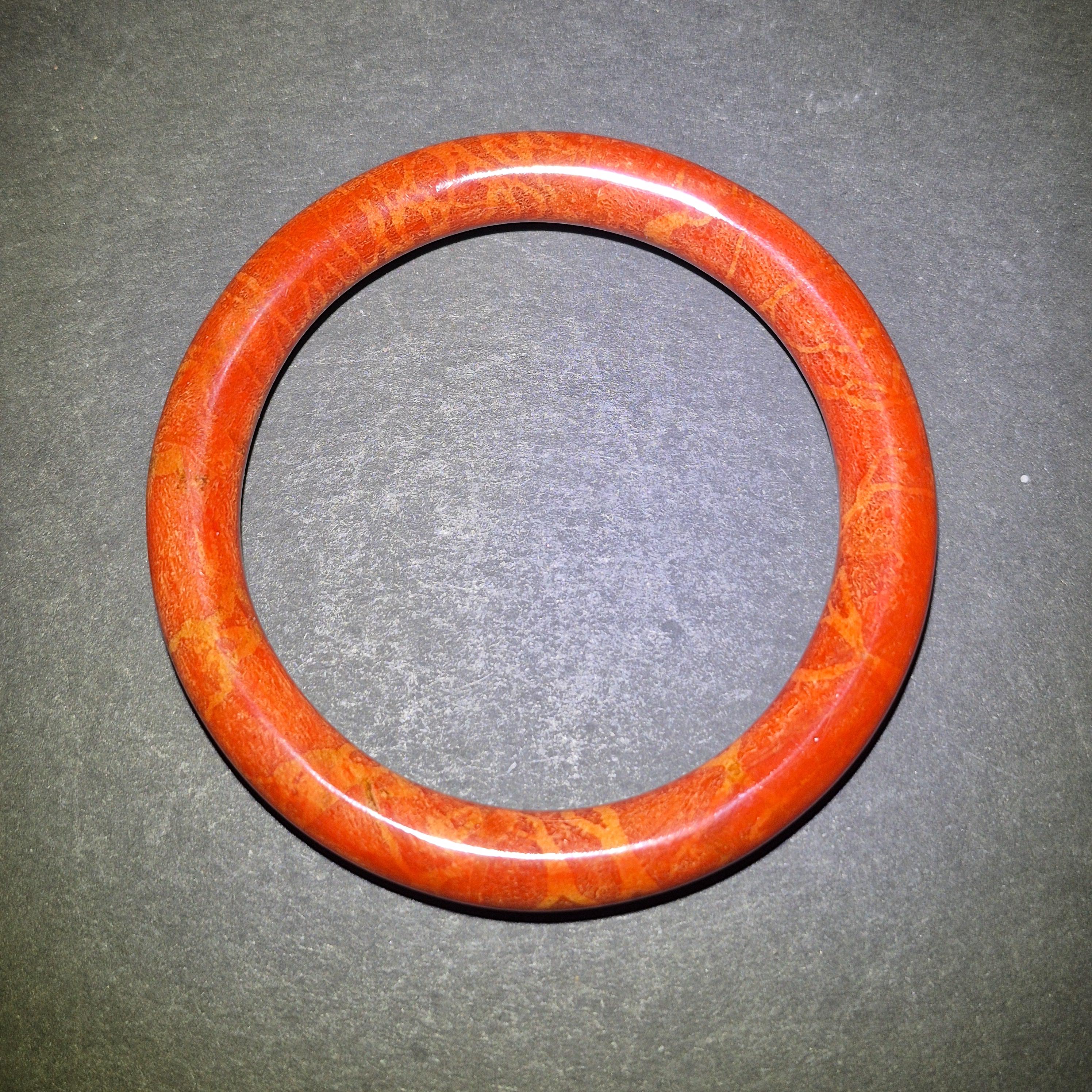 Red Coral Bangle, Custom Wrist Size, Handmade Natural Coral Jewelry