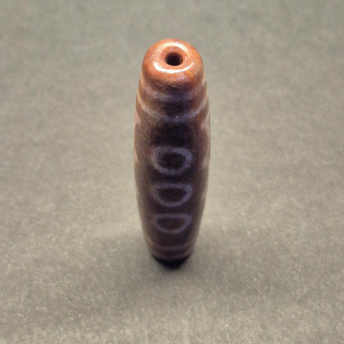 Red Five Eye Tibetan Dzi Bead for Wealth and Protection, Aged Dzi with Ancient Patina