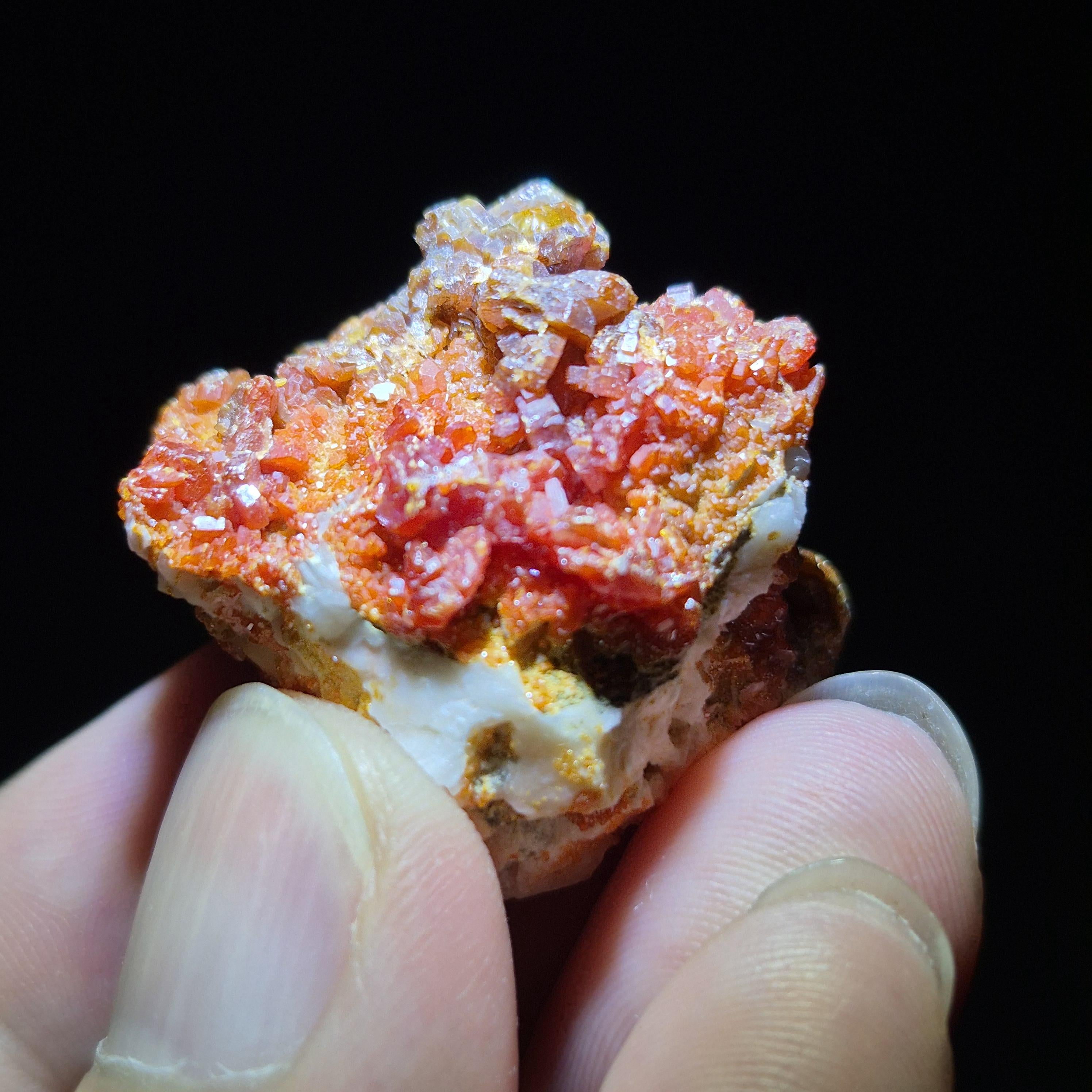 Bright Red Vanadinite Cluster – Collector’s Mineral from Nature