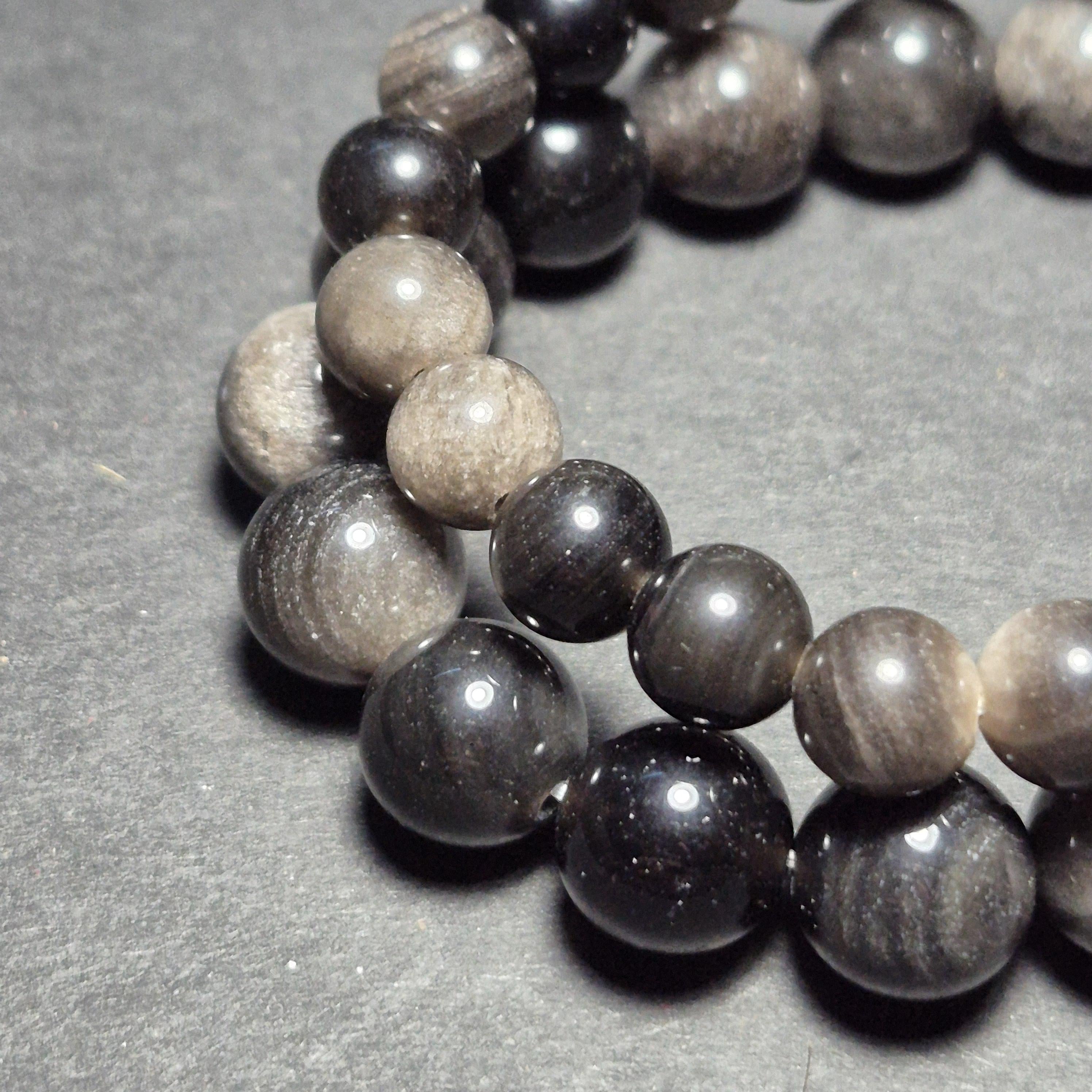 Black Marble Stone Bracelet – Natural Gemstone Beaded Bracelet
