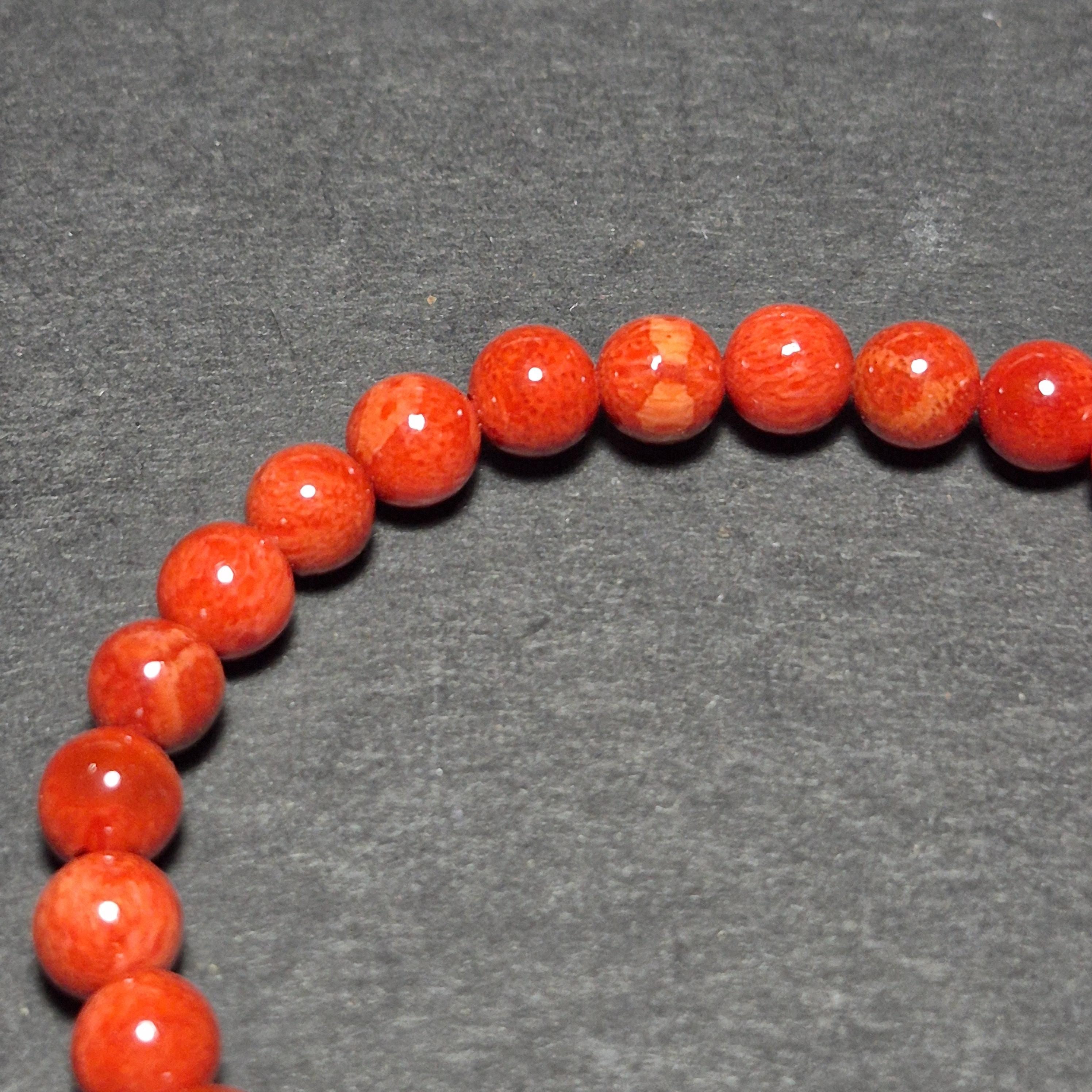 Red Coral Bracelet 6mm Bead, Natural Coral Bracelet for Women, Elegant Handmade Jewelry