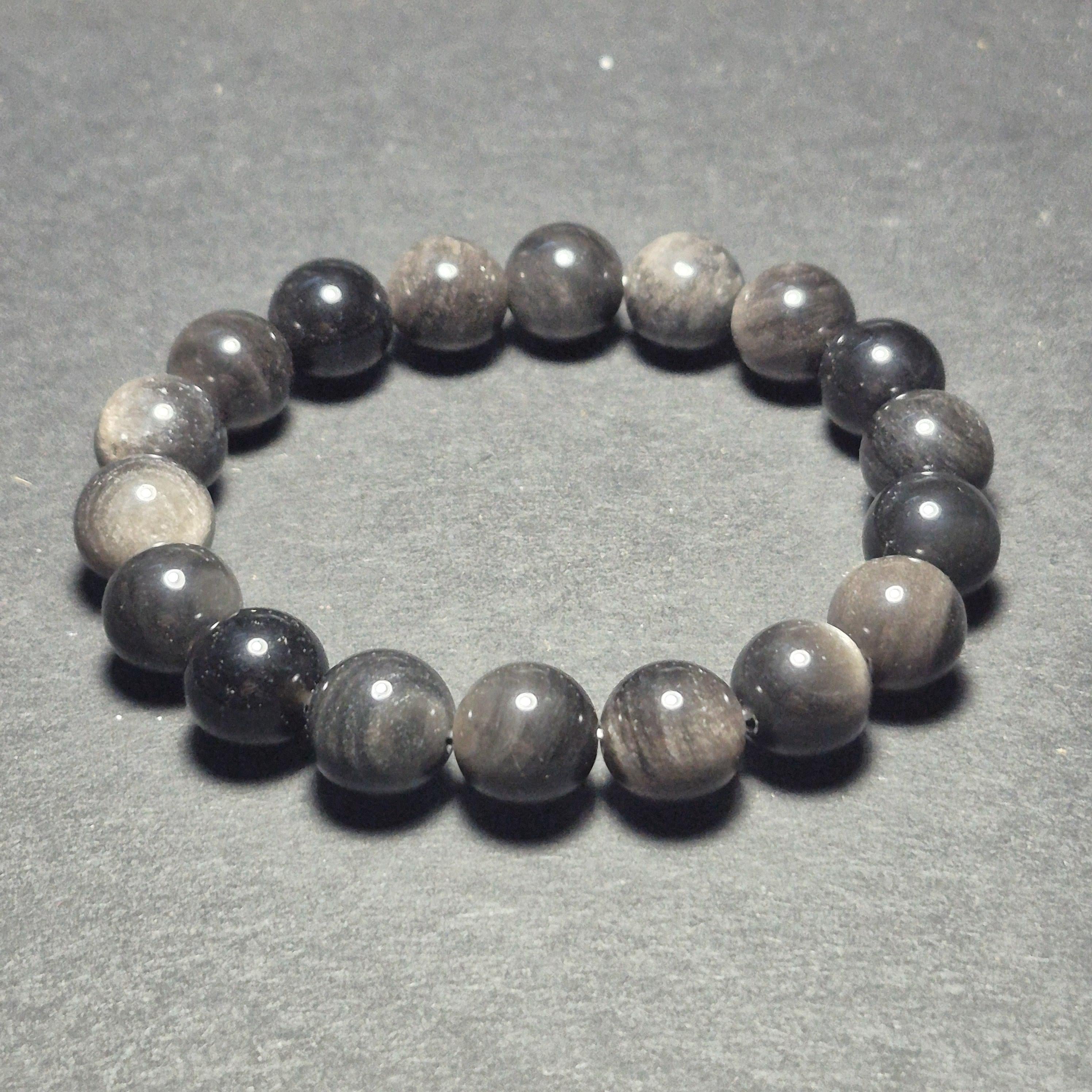 Black Marble Stone Bracelet – Natural Gemstone Beaded Bracelet