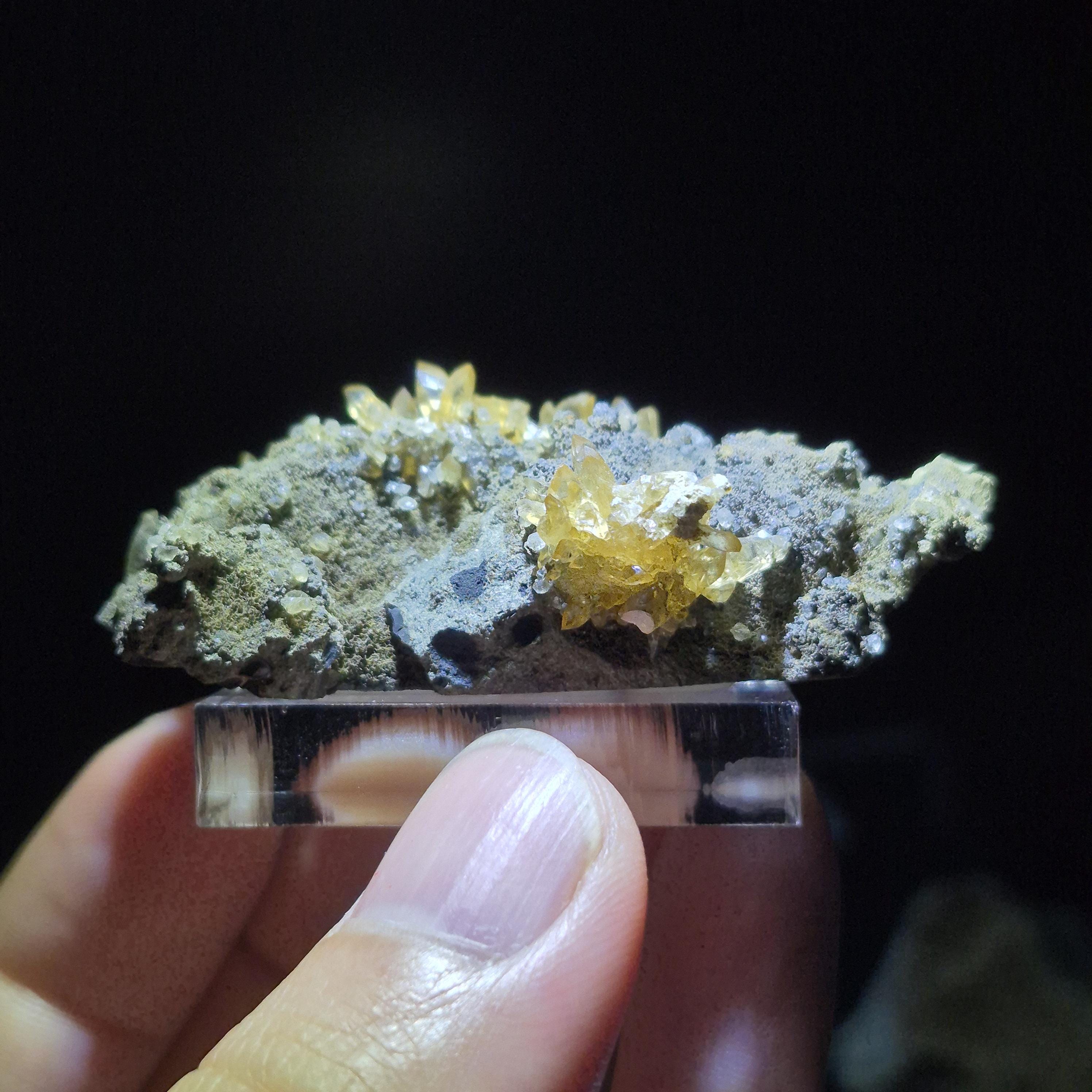 Natural Yellow Calcite Cluster Specimen