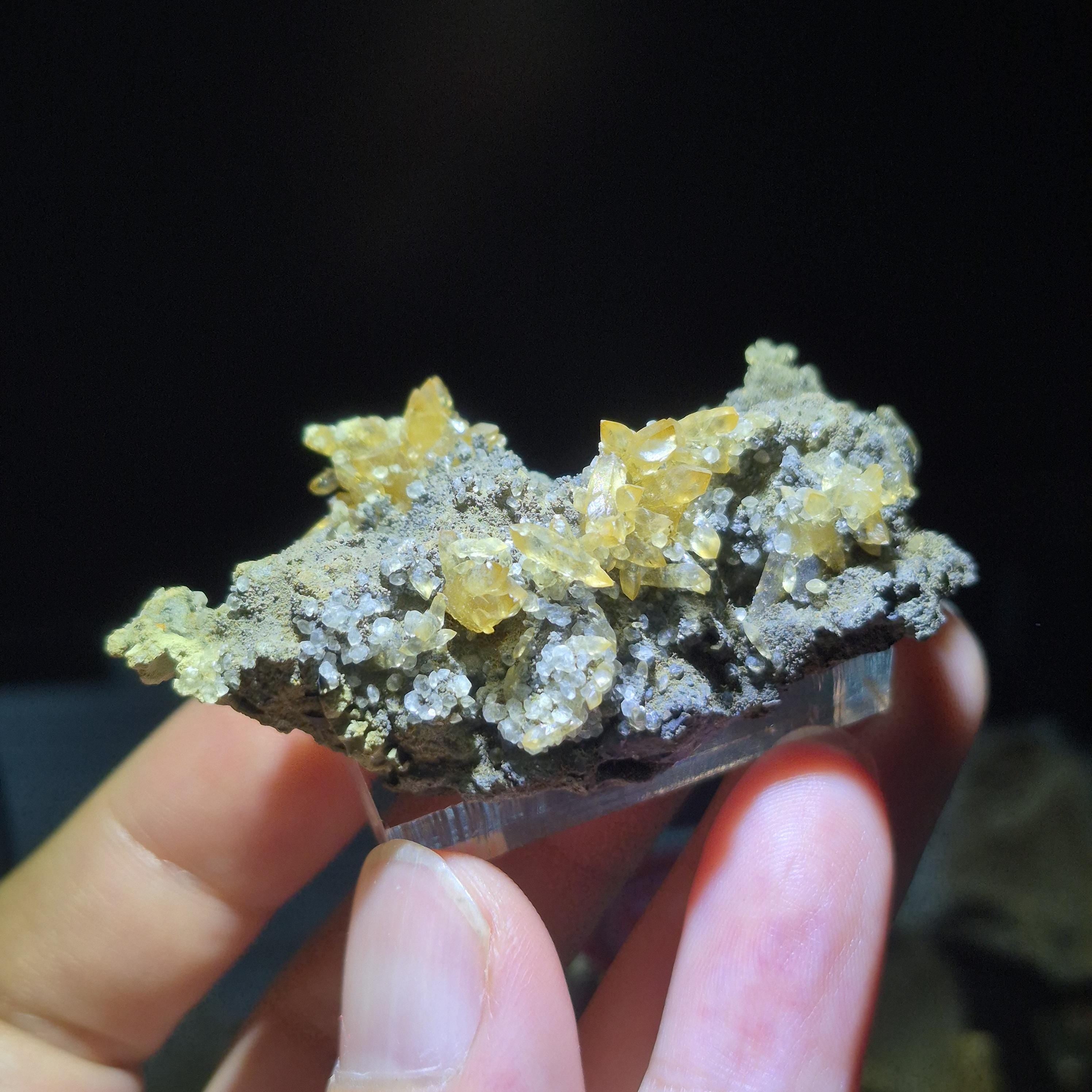 Natural Yellow Calcite Cluster Specimen