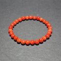 Red Coral Bracelet 6mm Bead, Natural Coral Bracelet for Women, Elegant Handmade Jewelry