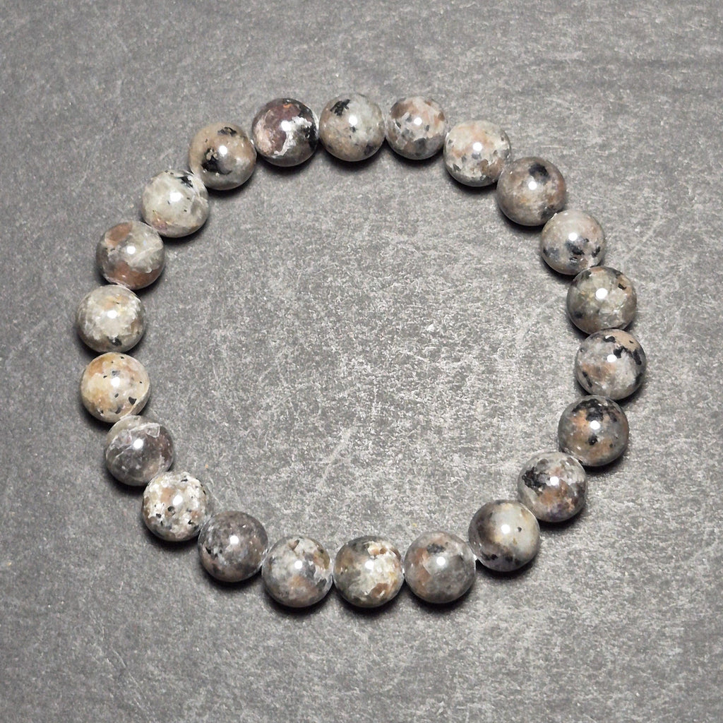 Fluorescent Stone Bracelet – Natural UV Reactive Gemstone Beads – Handmade Stretch Bracelet