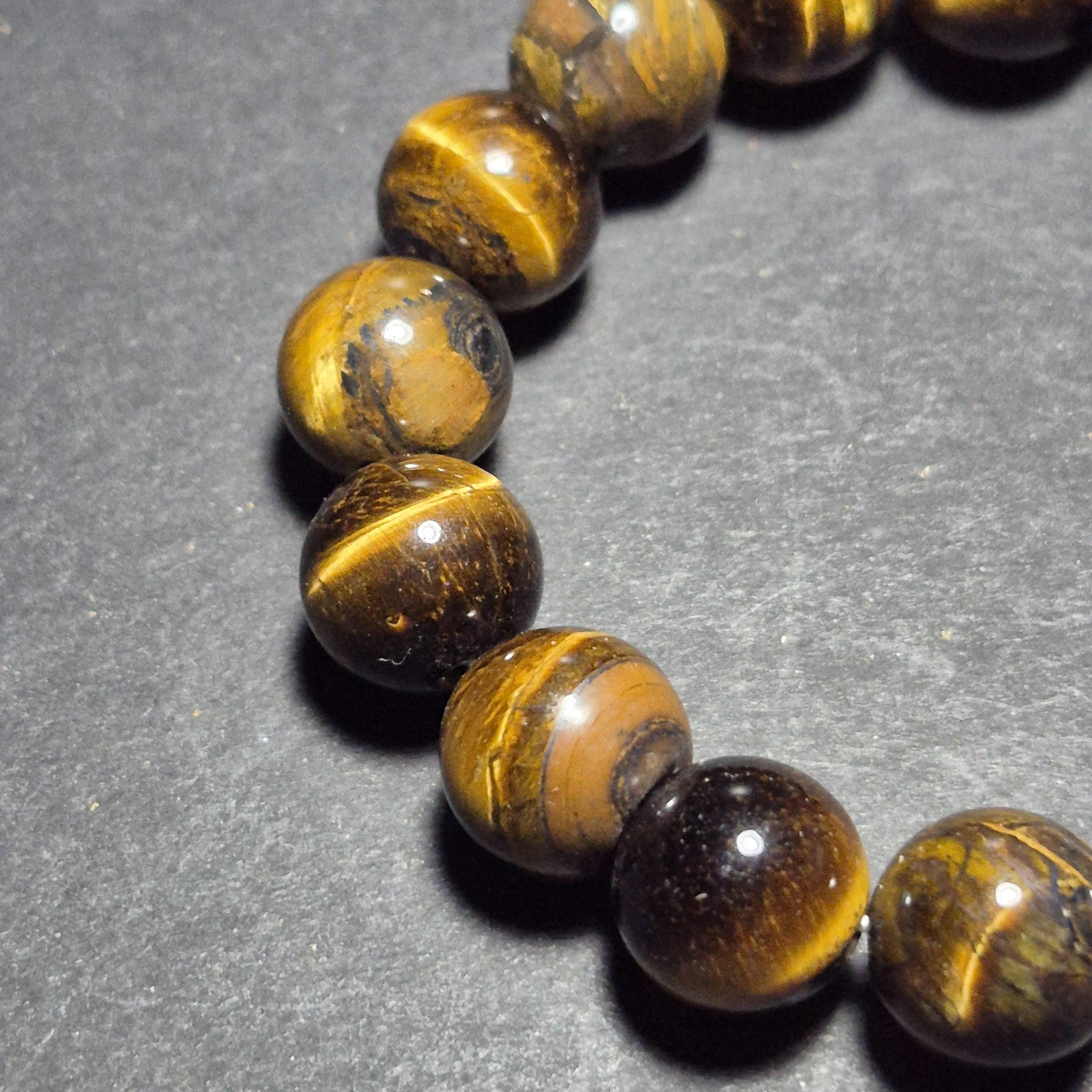 Natural Tiger Eye Stone Bracelet With Polished Beads