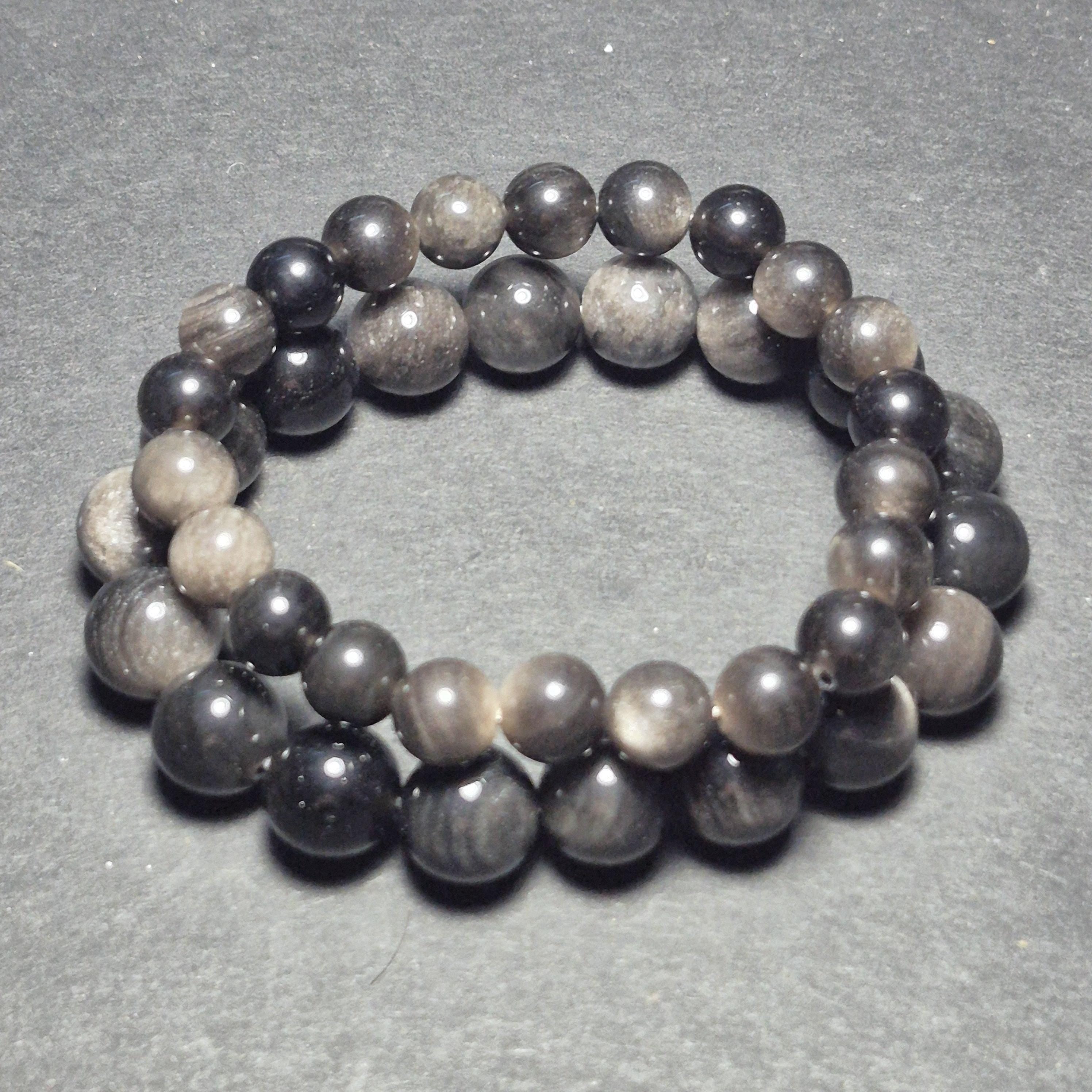 Black Marble Stone Bracelet – Natural Gemstone Beaded Bracelet