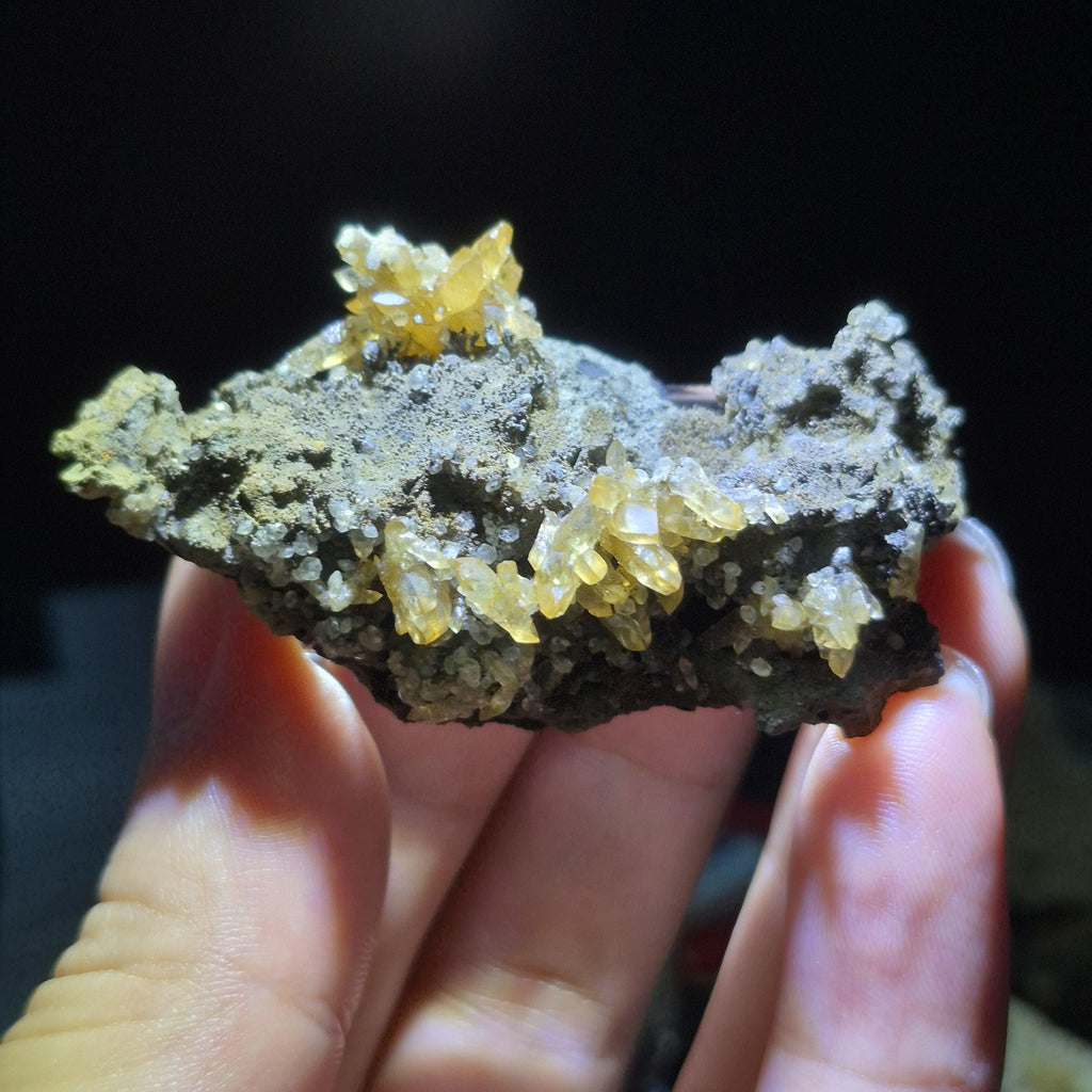 Natural Yellow Calcite Cluster Specimen