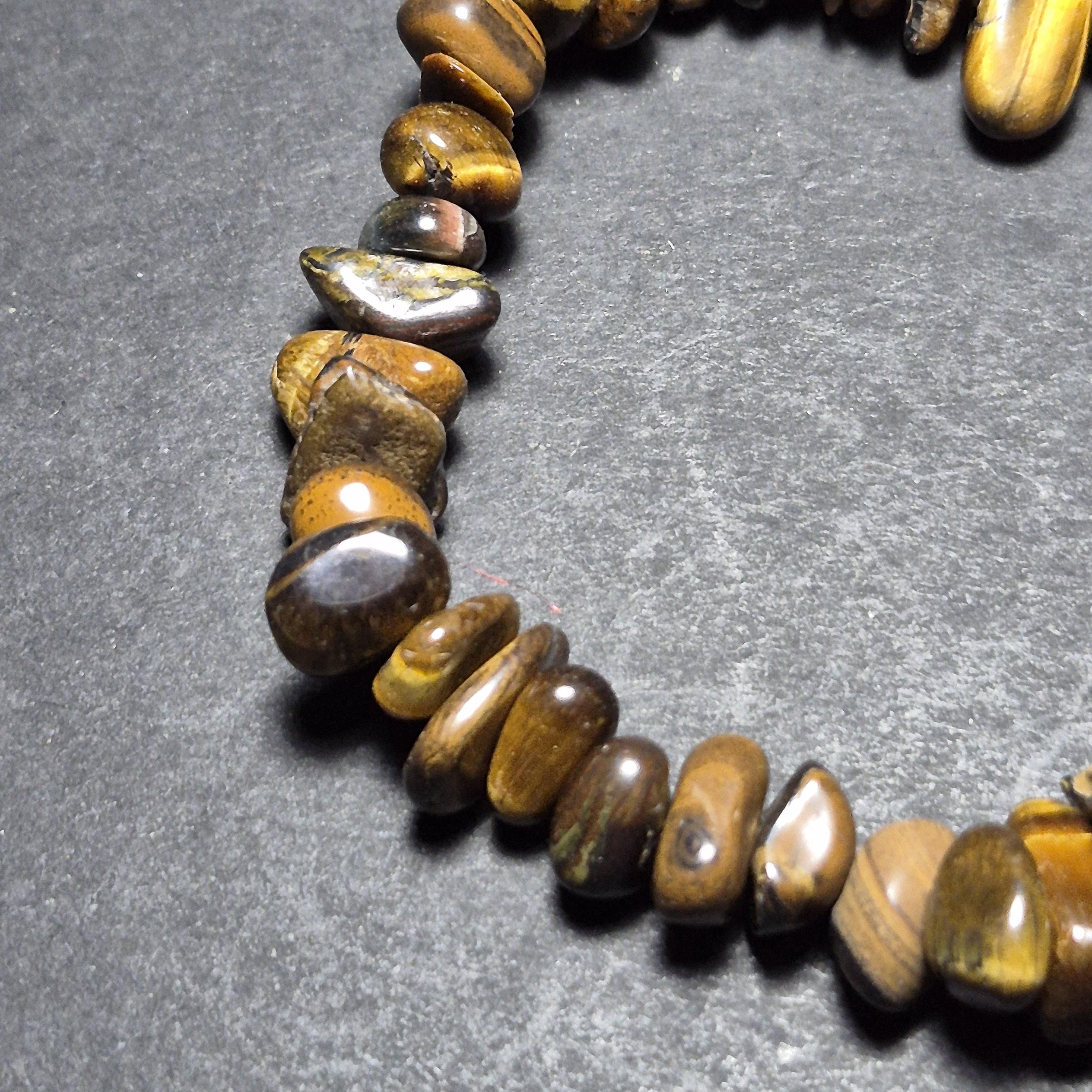 Small Tiger Eye Bead Bracelet - Lucky Feng Shui Bracelets - Handmade Stone Bracelets