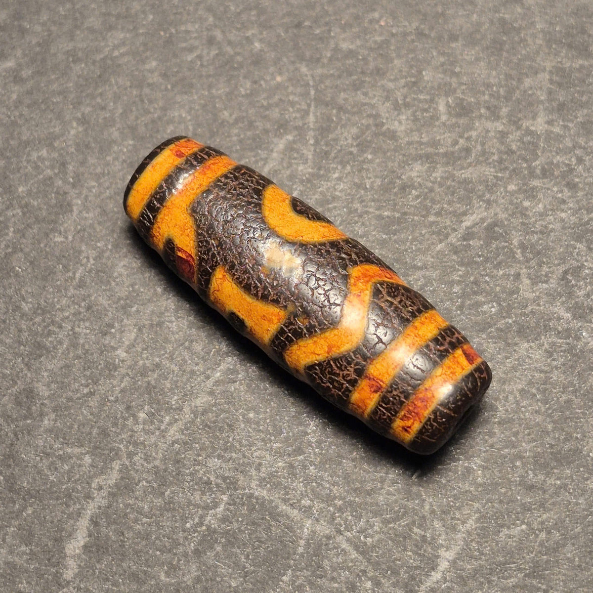 Tibet 1 Eye Dzi Bead, Weathered One Eye Dzi, Wisdom Protection Amulet
