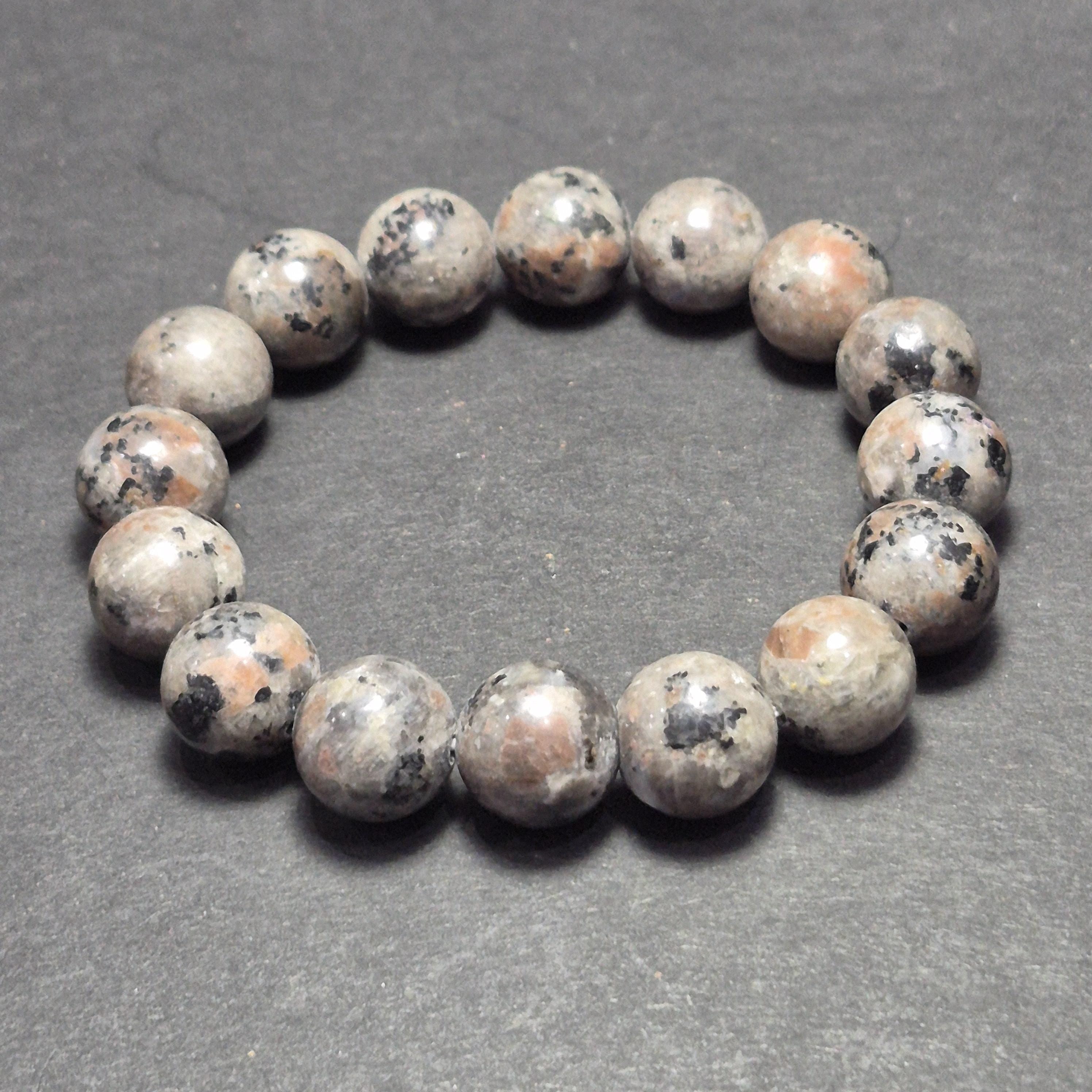 Fluorescent Stone Bracelet – Natural UV Reactive Gemstone Beads – Handmade Stretch Bracelet