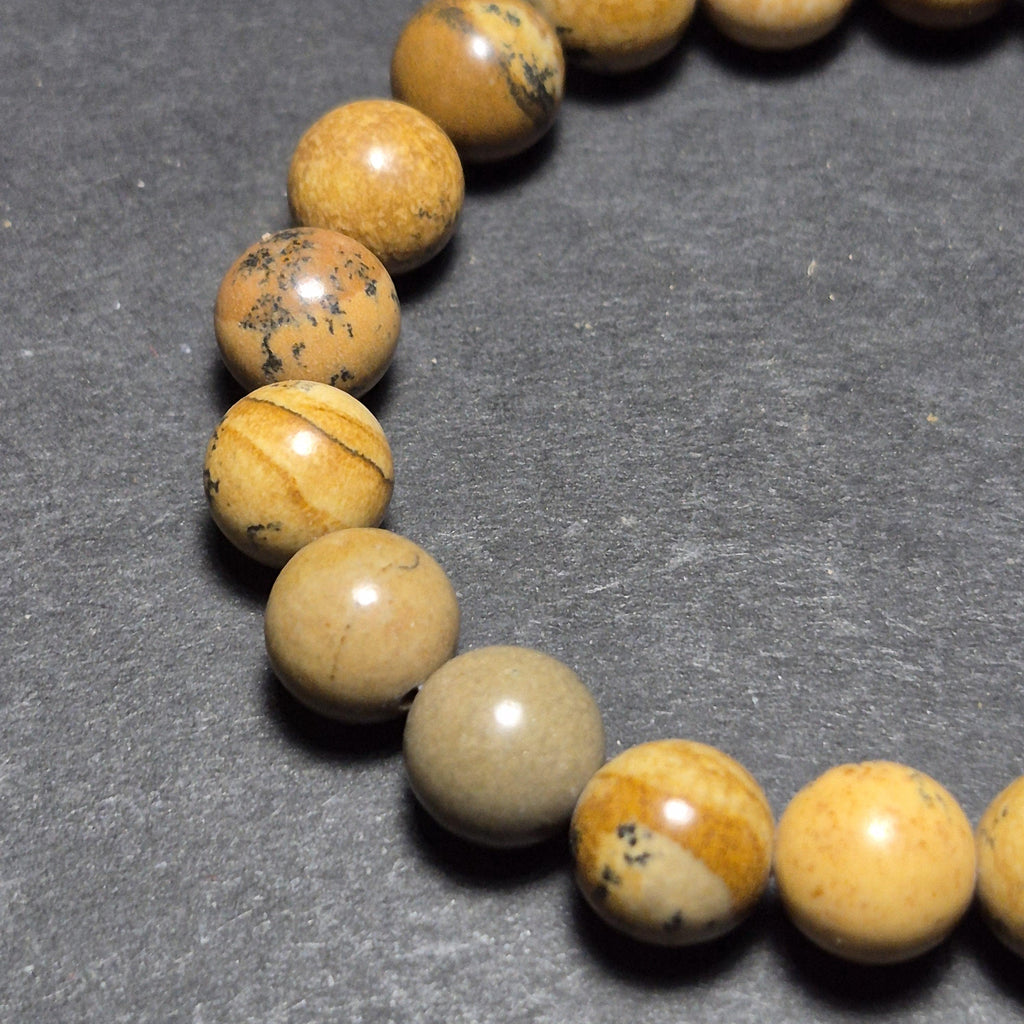 Natural Yellow Jasper Bracelet, Genuine Stone Beads Jewelry,  Handmade Gemstone Energy Bracelet