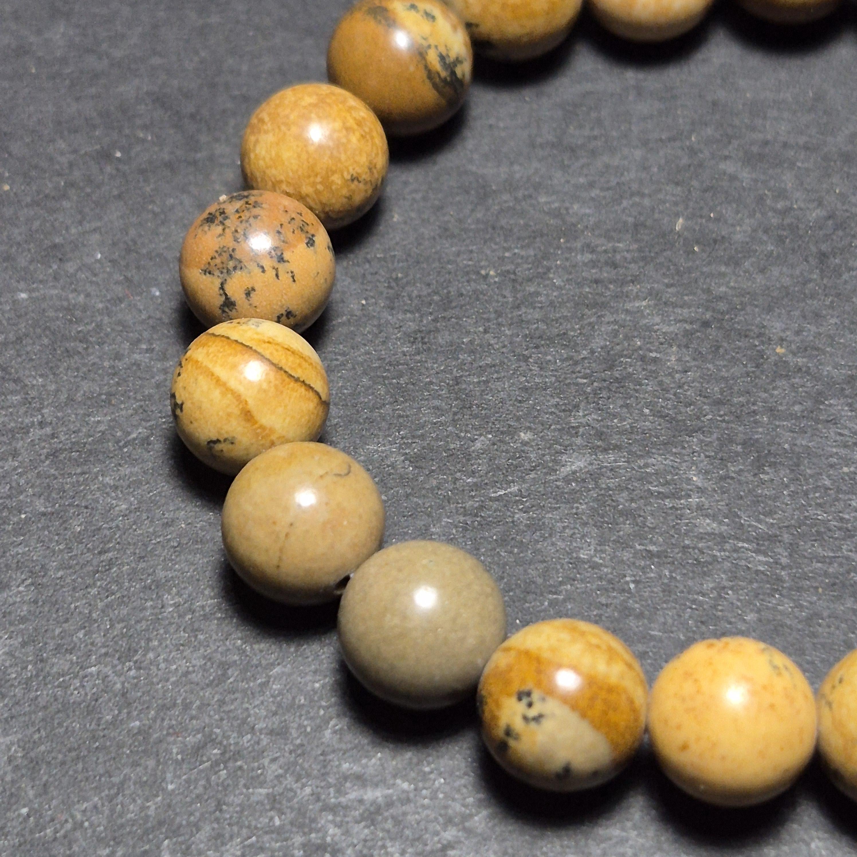 Natural Yellow Jasper Bracelet, Genuine Stone Beads Jewelry,  Handmade Gemstone Energy Bracelet
