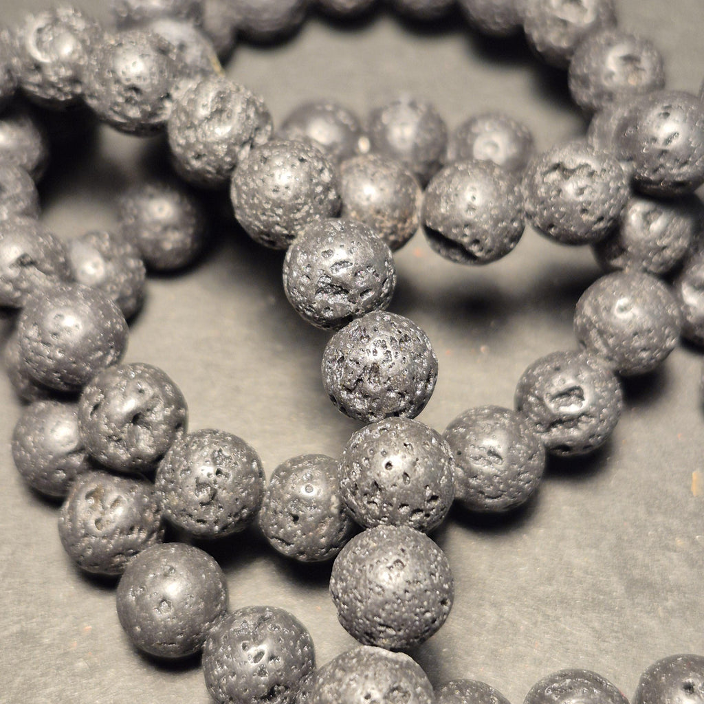 Black Lava Stone Bracelet – Natural Volcanic Bead Jewelry