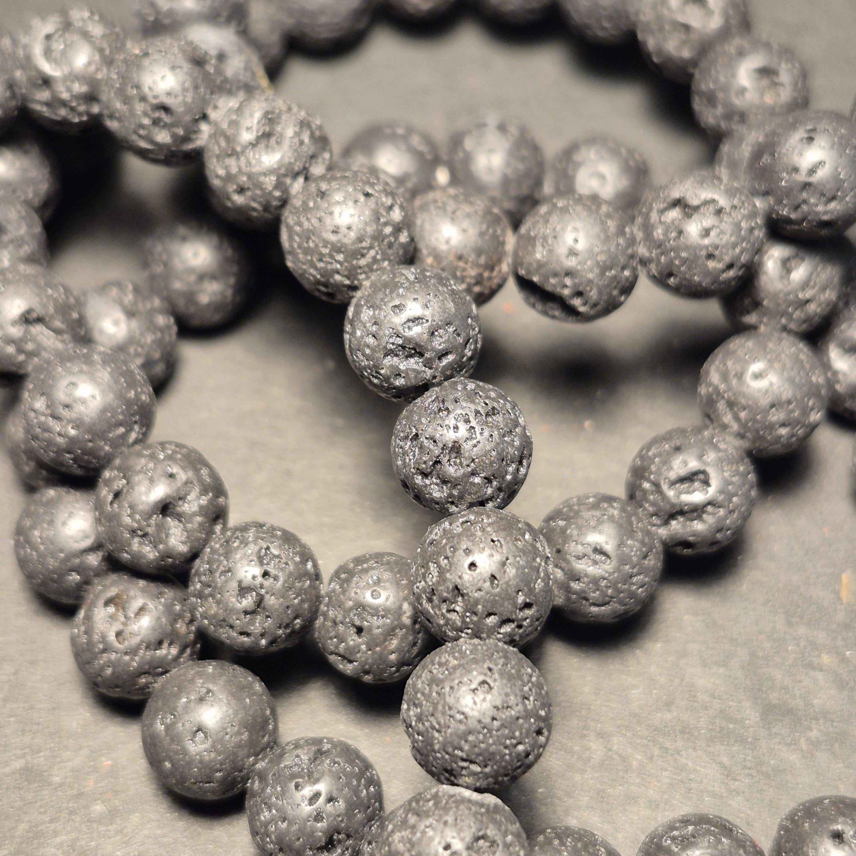 Black Lava Stone Bracelet – Natural Volcanic Bead Jewelry