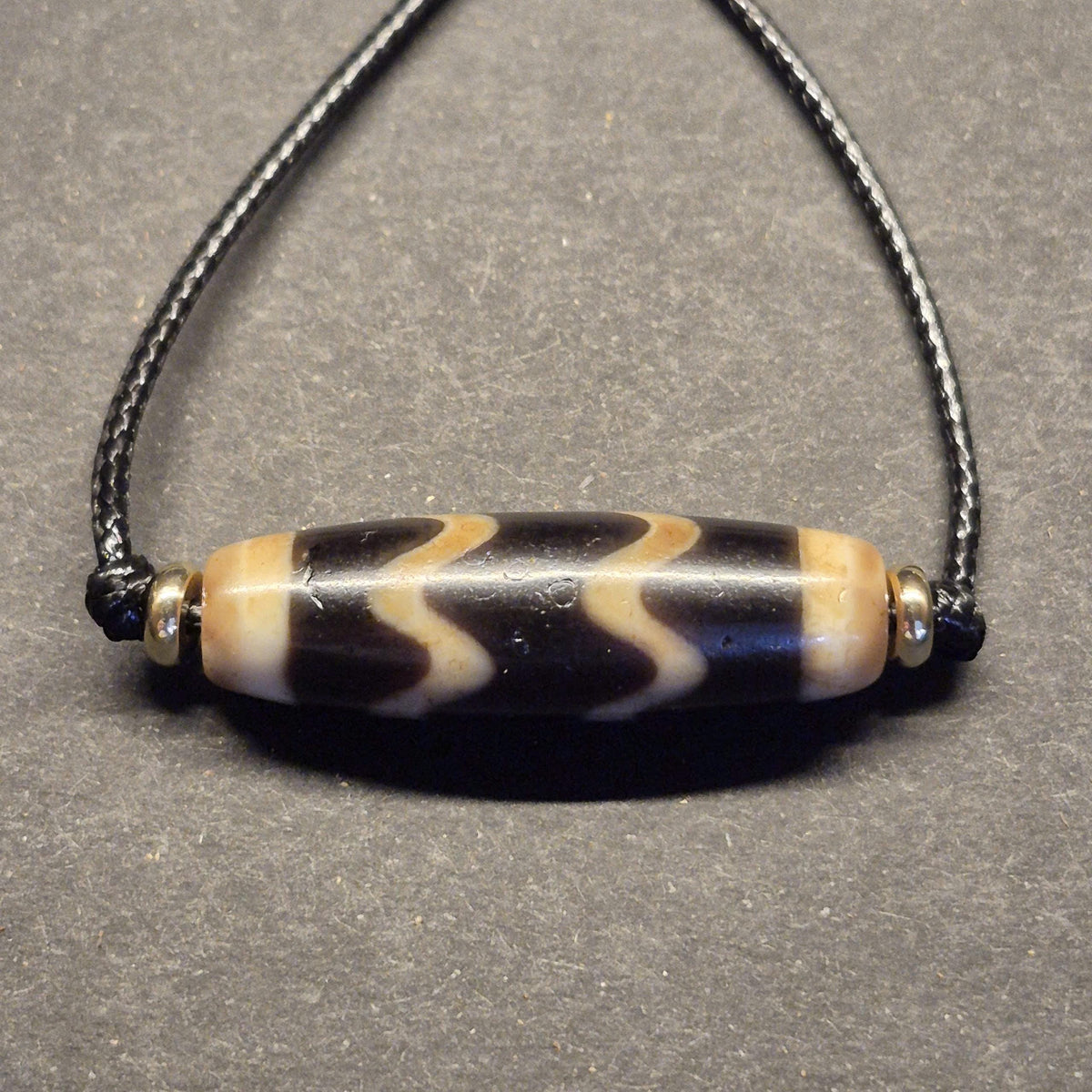 Water Wave Tibetan Dzi Bead, Flow Energy Dzi Talisman, Protection Harmony Amulet