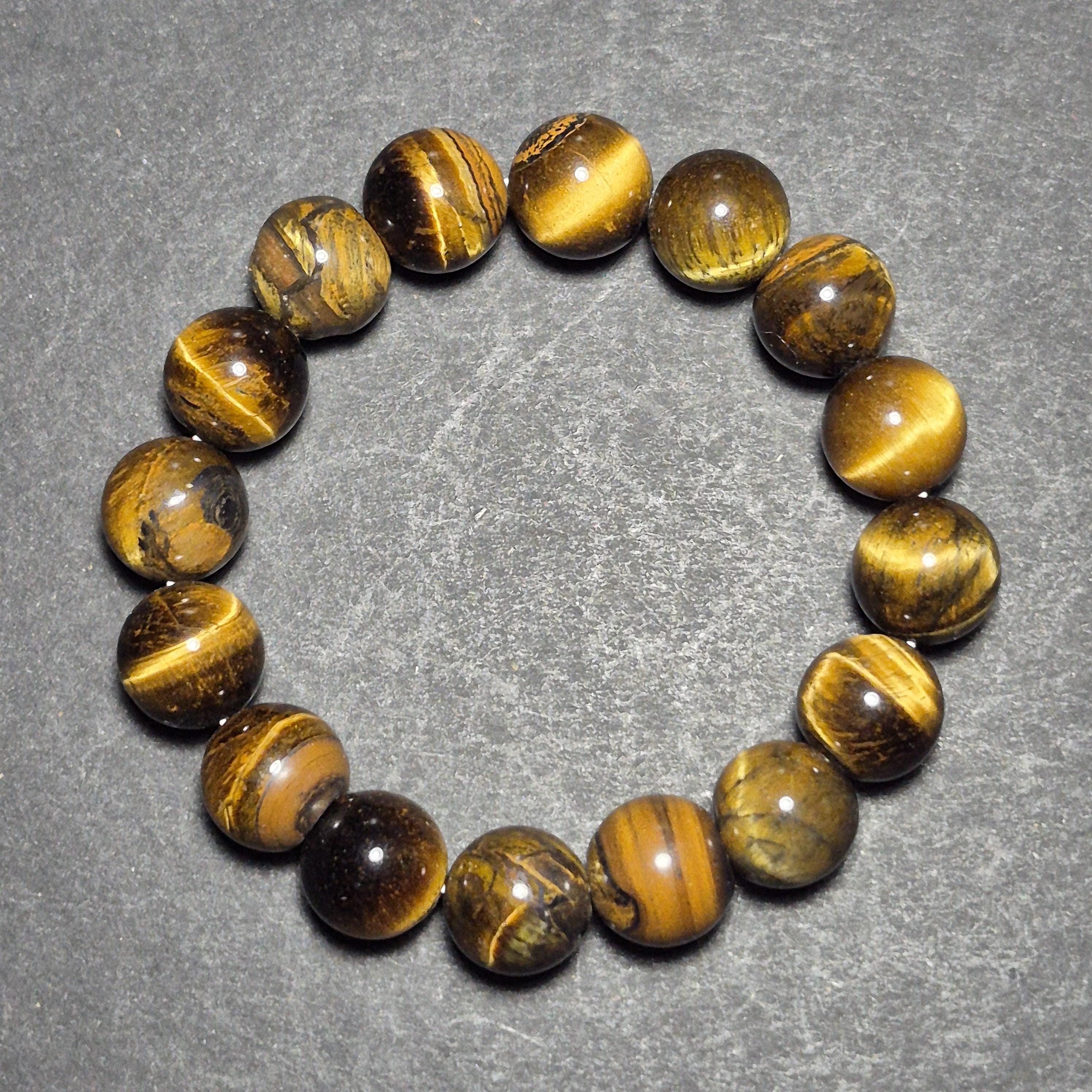 Natural Tiger Eye Stone Bracelet With Polished Beads