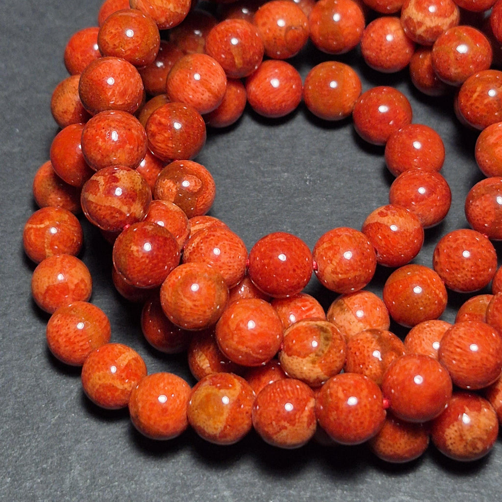 Red Coral Mala 108 Beads 8mm, Natural Coral Prayer Necklace, Buddhist Meditation Jewelry