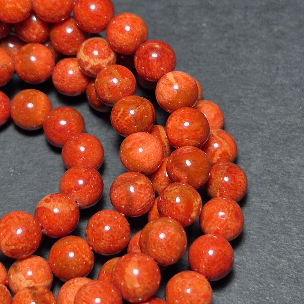 Red Coral Mala 108 Beads 8mm, Natural Coral Prayer Necklace, Buddhist Meditation Jewelry