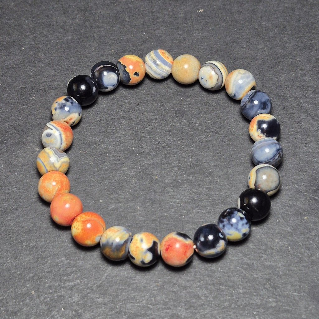 Multicolor Agate Bracelet  - Natural Agate Beads  - Boho Beaded Bracelet