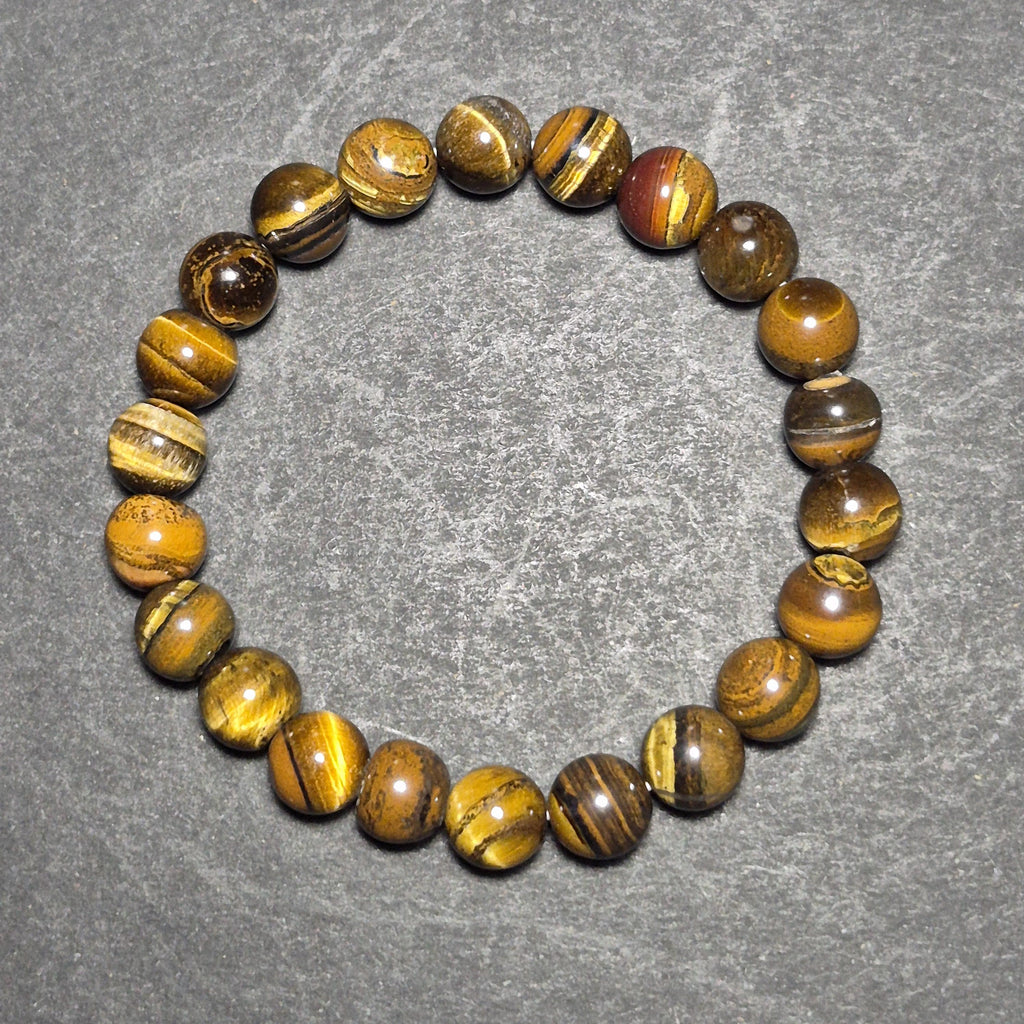 Natural Tiger Eye Stone Bracelet With Polished Beads