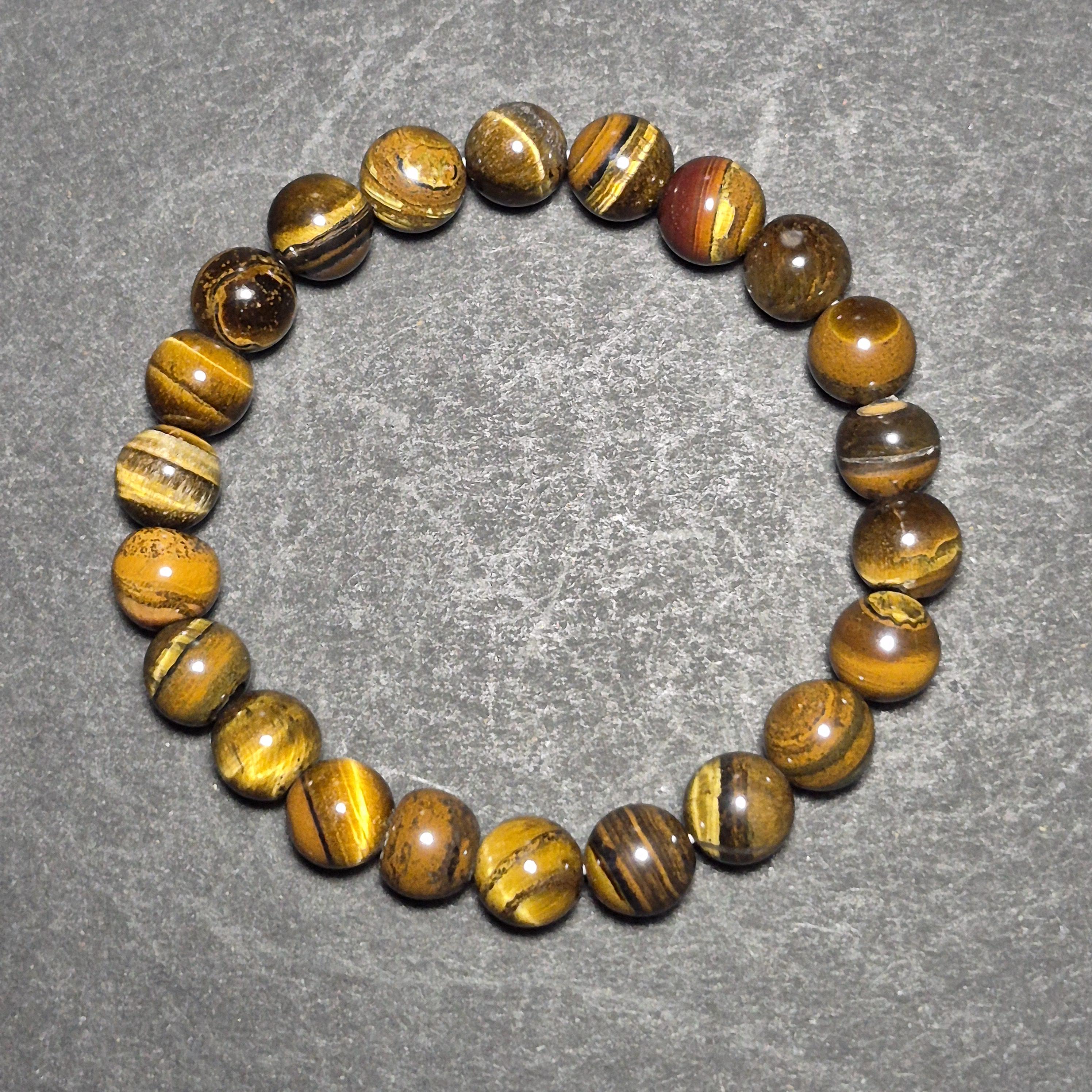 Natural Tiger Eye Stone Bracelet With Polished Beads