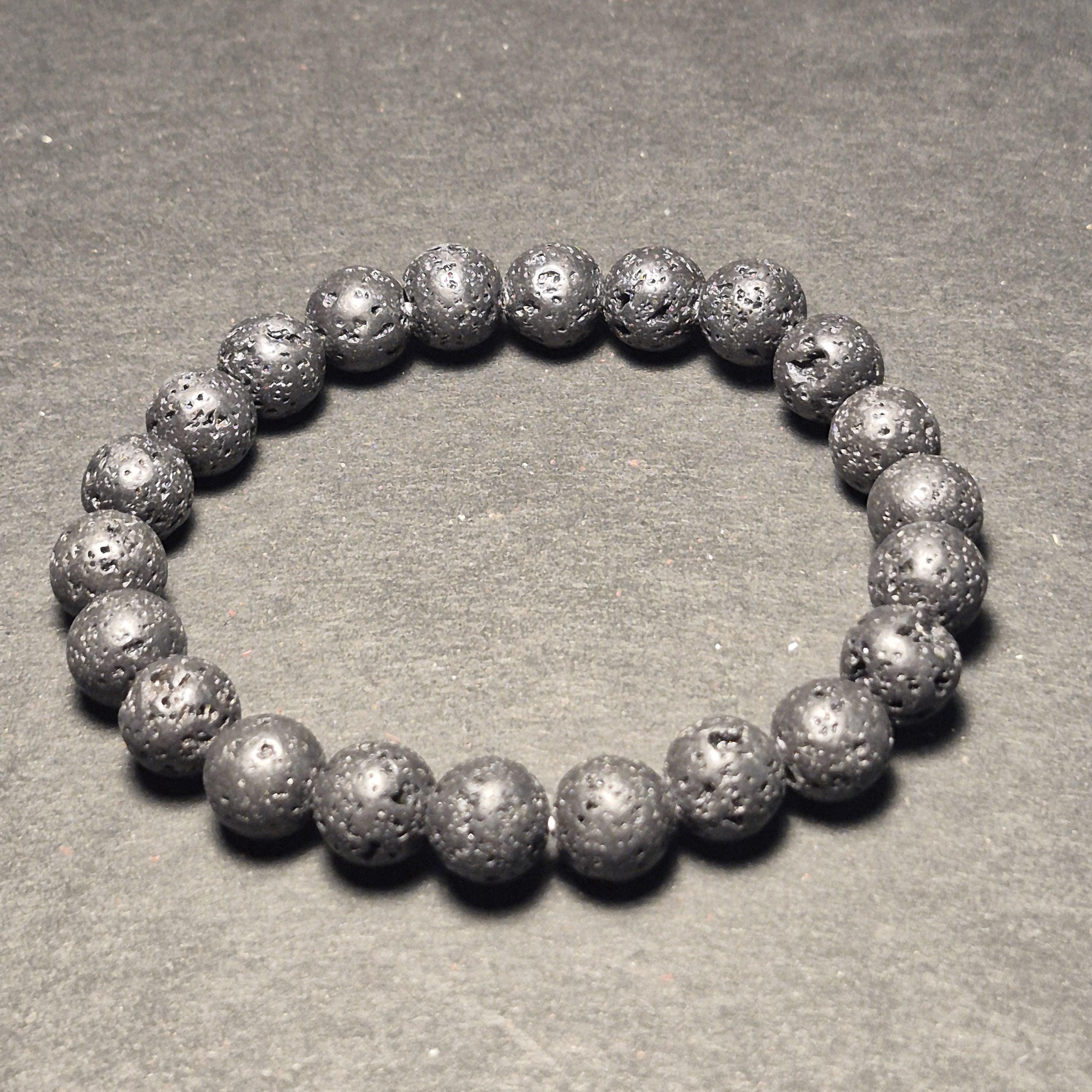 Black Lava Stone Bracelet – Natural Volcanic Bead Jewelry