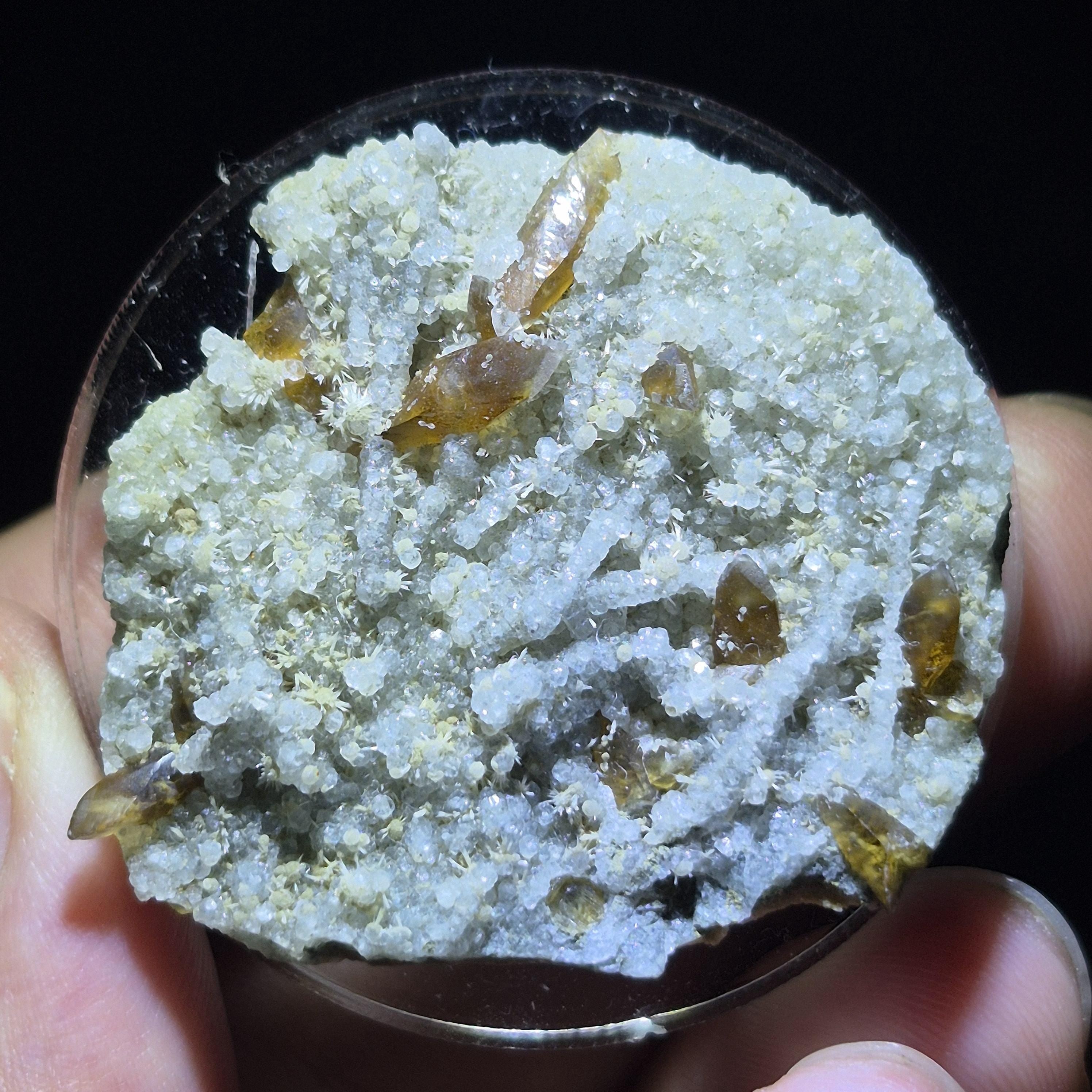 Orange Calcite Cluster, Natural Hexagonal Crystals, Raw Mineral Specimen