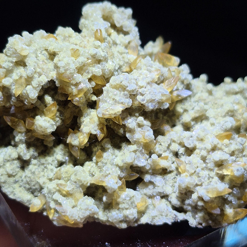 Golden Calcite Crystal Cluster on Matrix – Natural Mineral Specimen from Nature