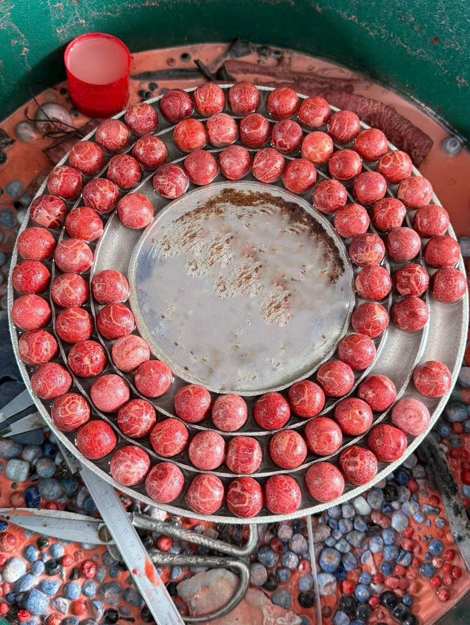 Raw Red Coral 20mm Bead Bracelet, Natural Uncoated Coral Jewelry